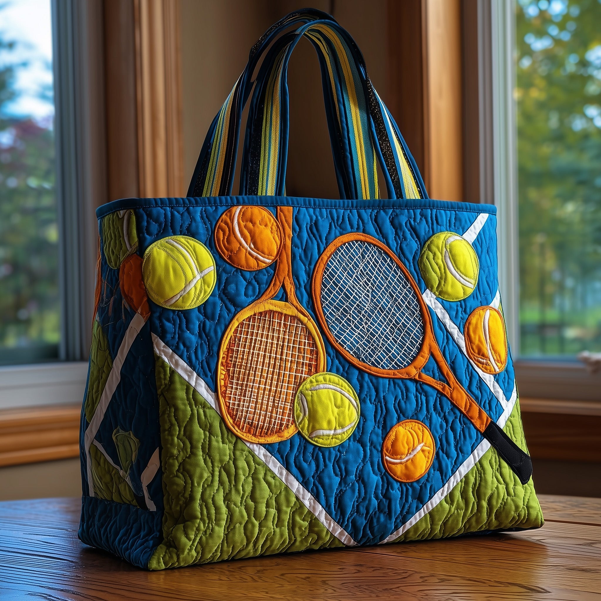 Tennis Time Quilted Tote Bag GFTOMA3295 - Giftroza