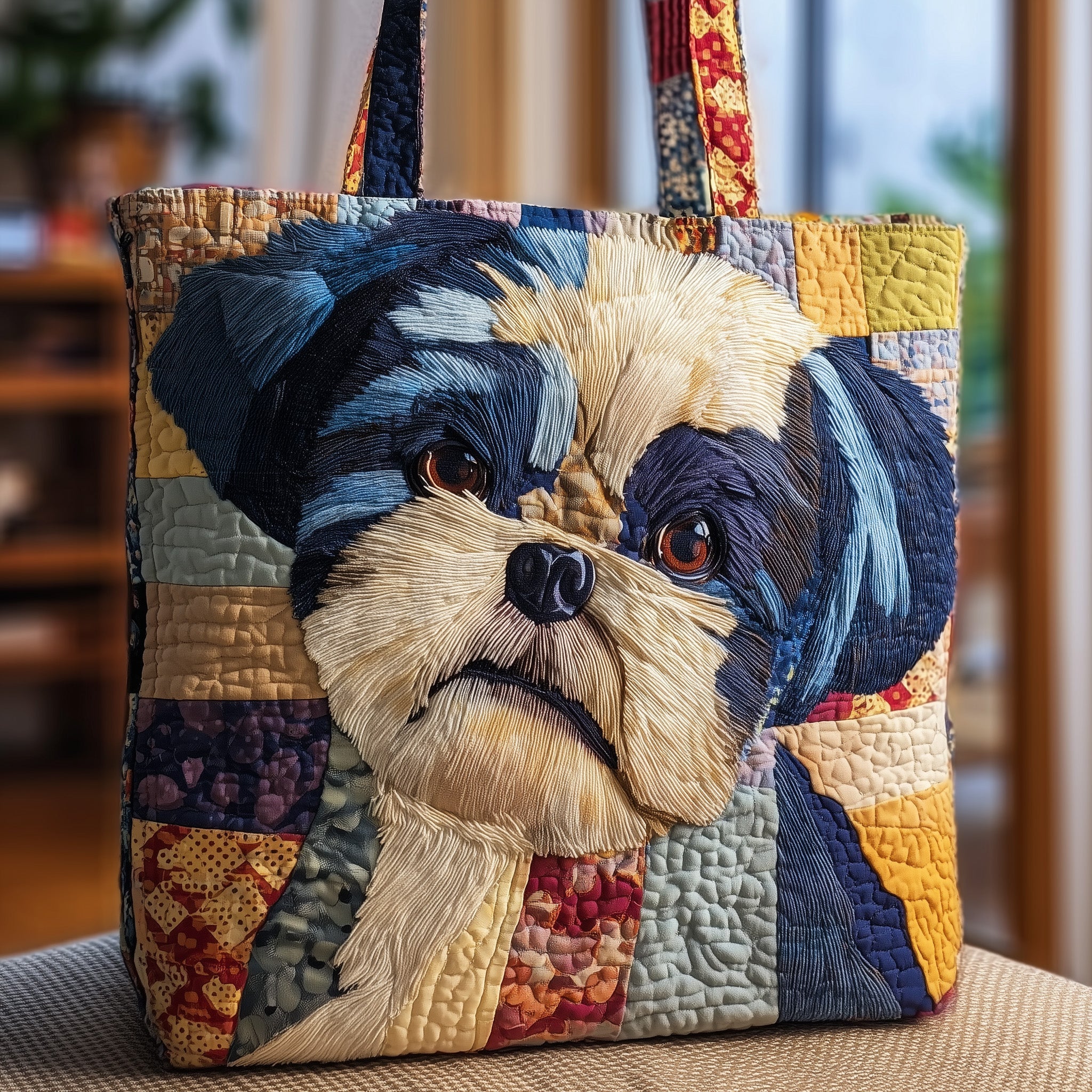 Adorable Shih Tzu Quilted Tote Bag GFTONT2581 - Giftroza