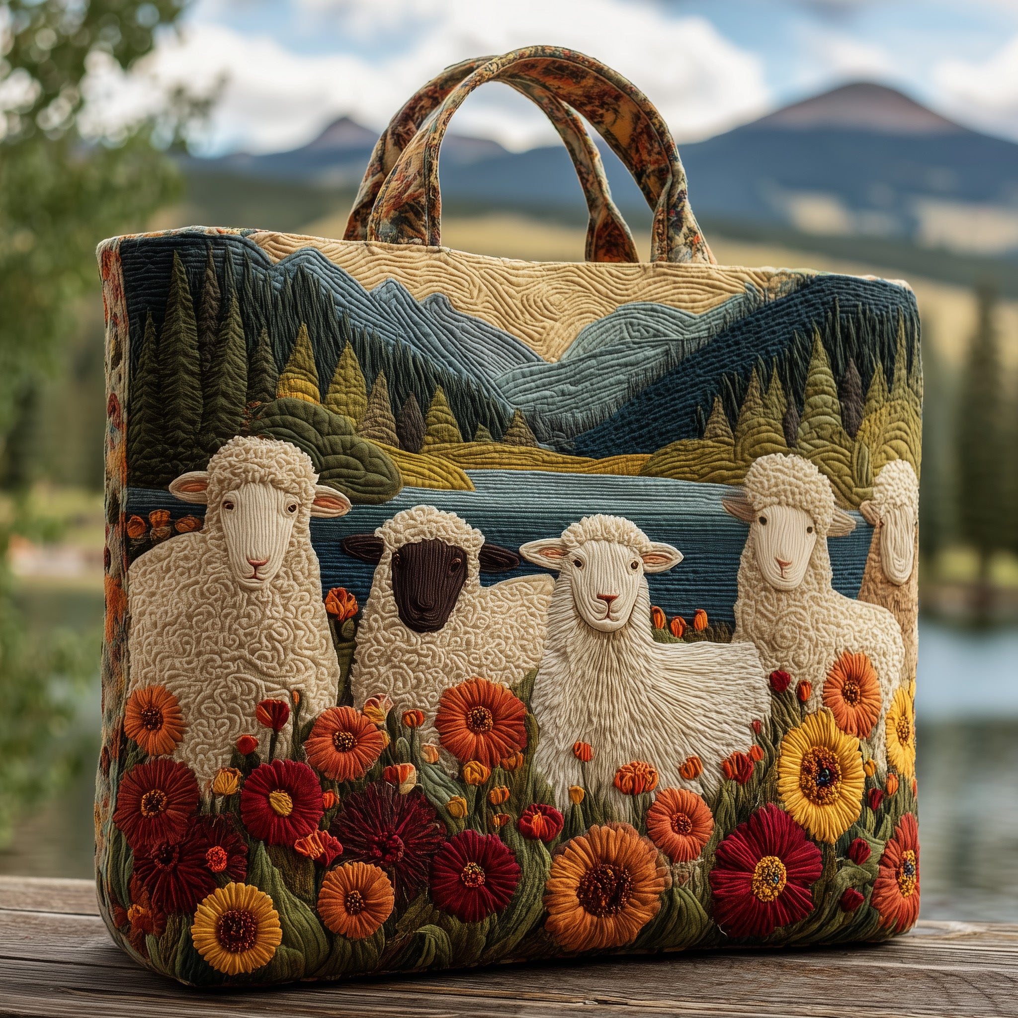 Sheep Heaven Quilted Tote Bag GFTOHD8294 - Giftroza