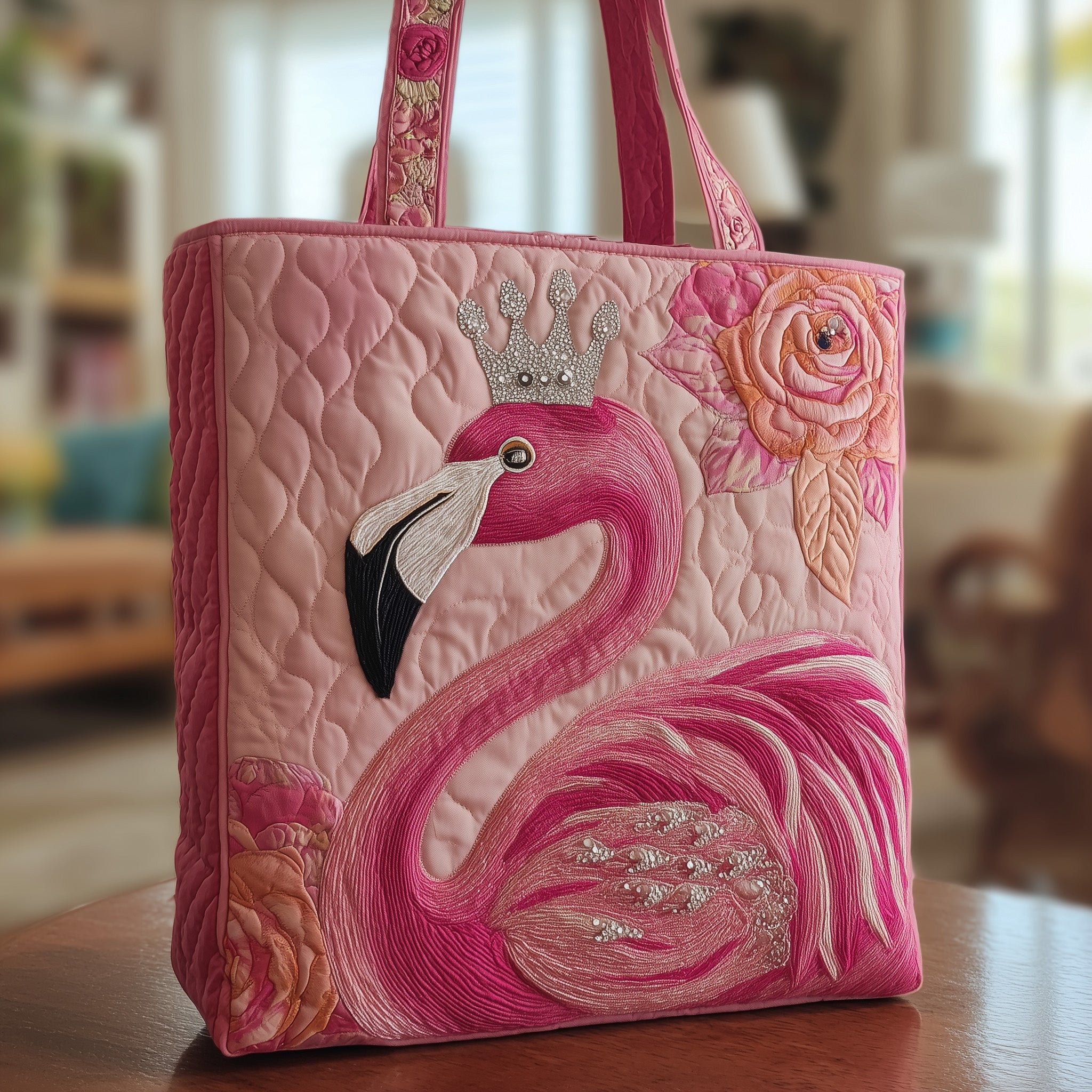 Flamingo Queen Quilted Tote Bag GFTONT1424 - Giftroza