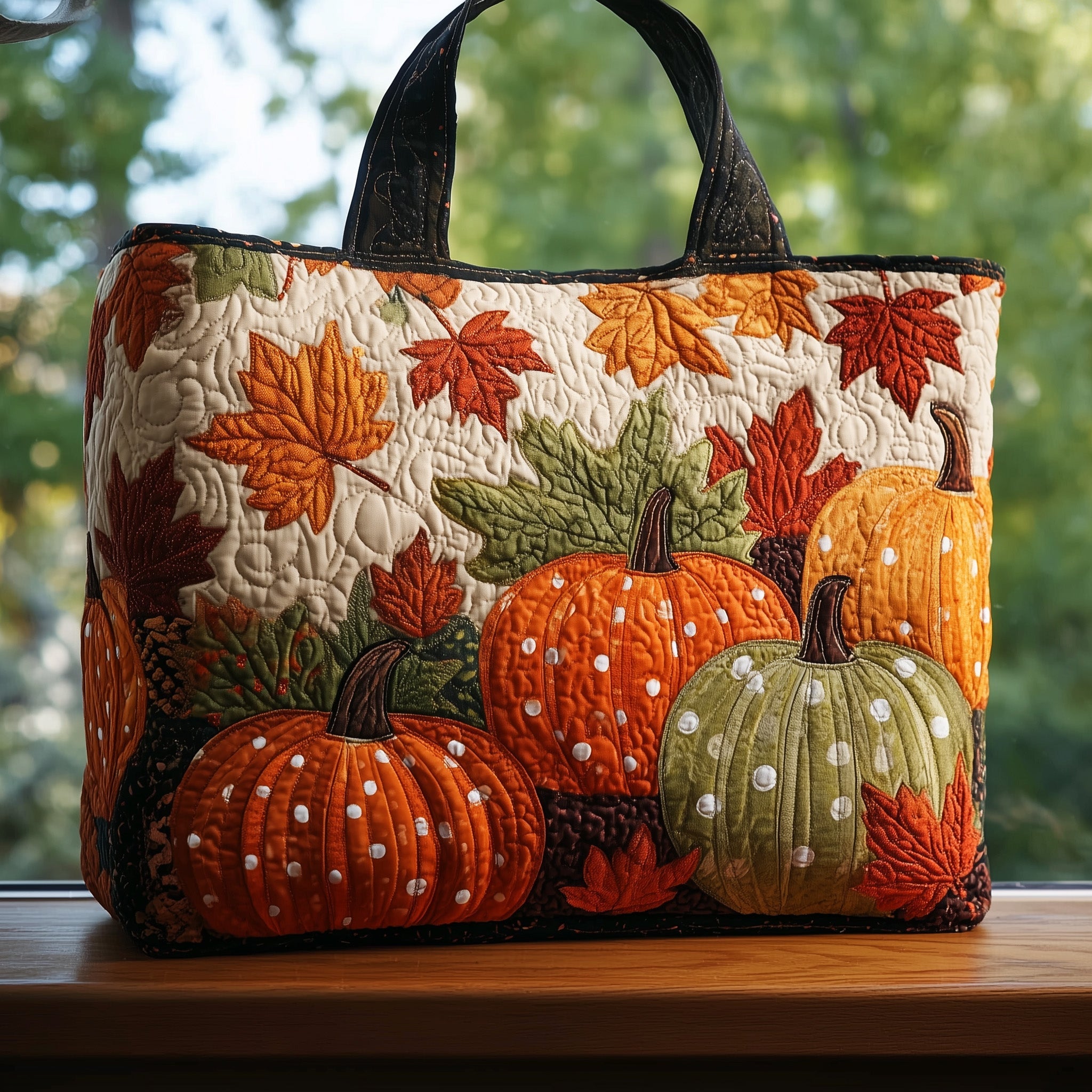 Autumn Pumpkin Quilted Tote Bag GFTOHD8776 - Giftroza