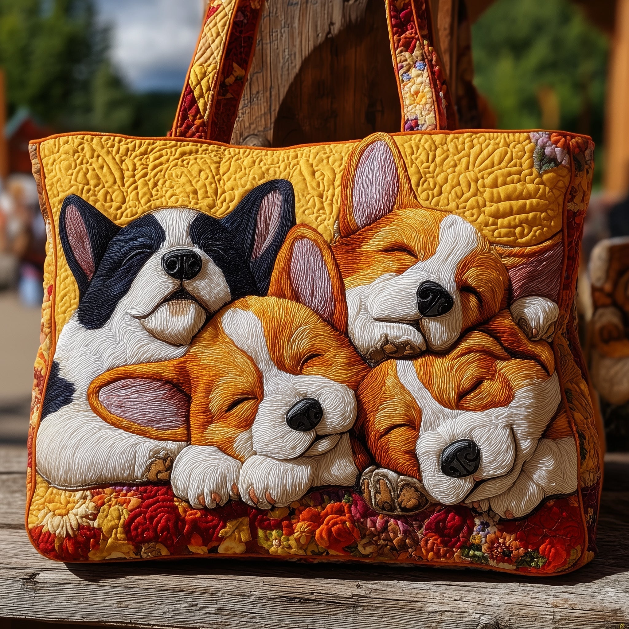 Corgi Dream Quilted Tote Bag GFTONT2337 - Giftroza