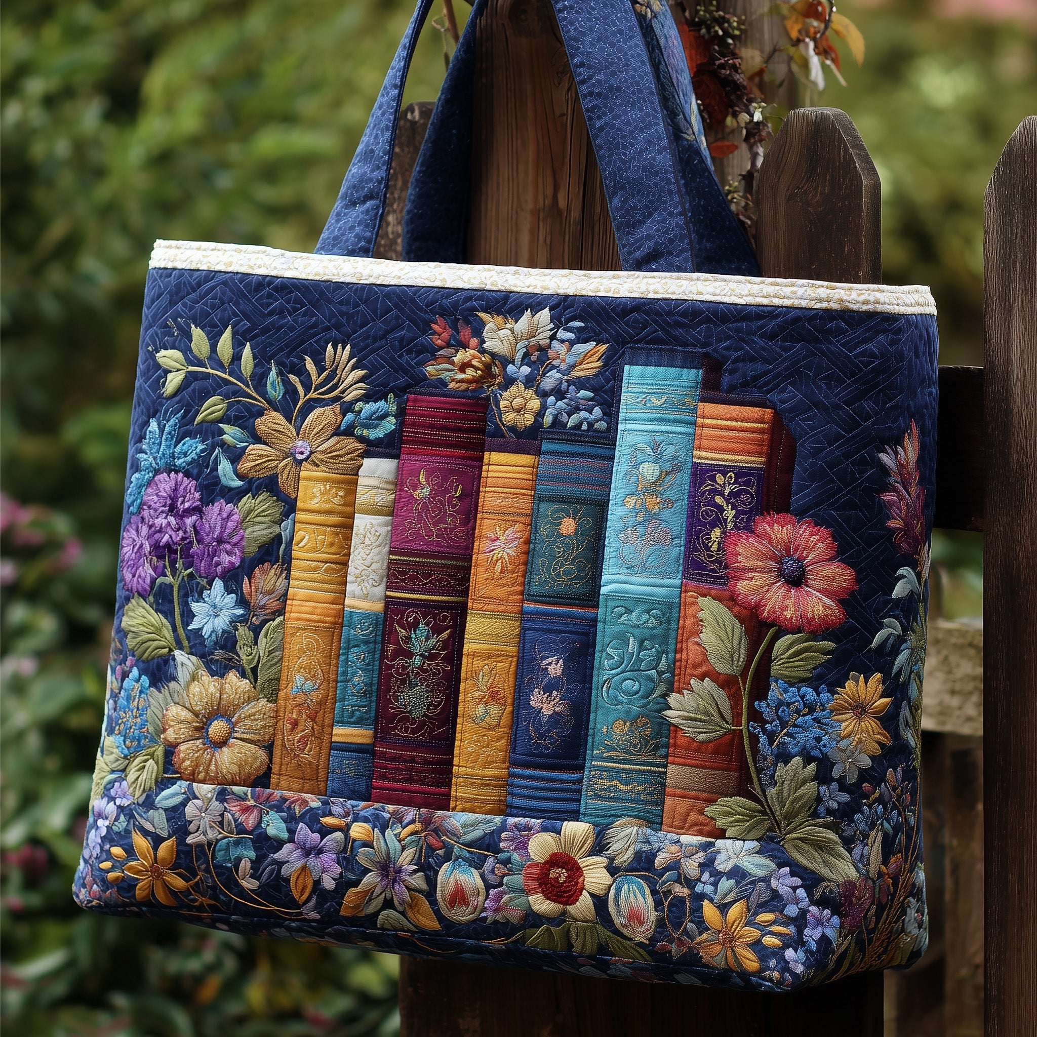 Bookish Heaven Quilted Tote Bag GFTONL5394 - Giftroza