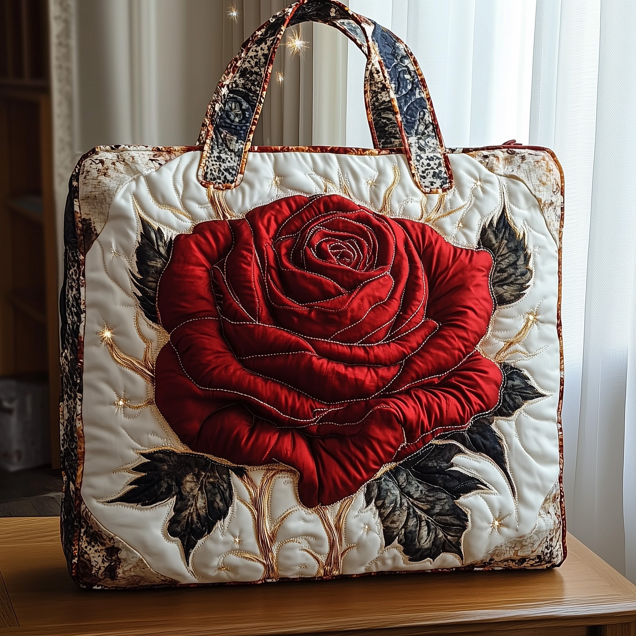 Majestic Petal Quilted Tote Bag GFTONT980 - Giftroza