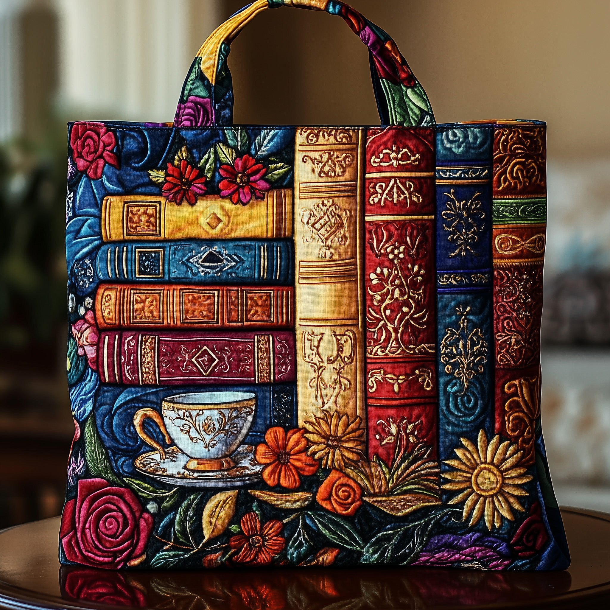 Cozy Book Quilted Tote Bag GFTOMA1569 - Giftroza