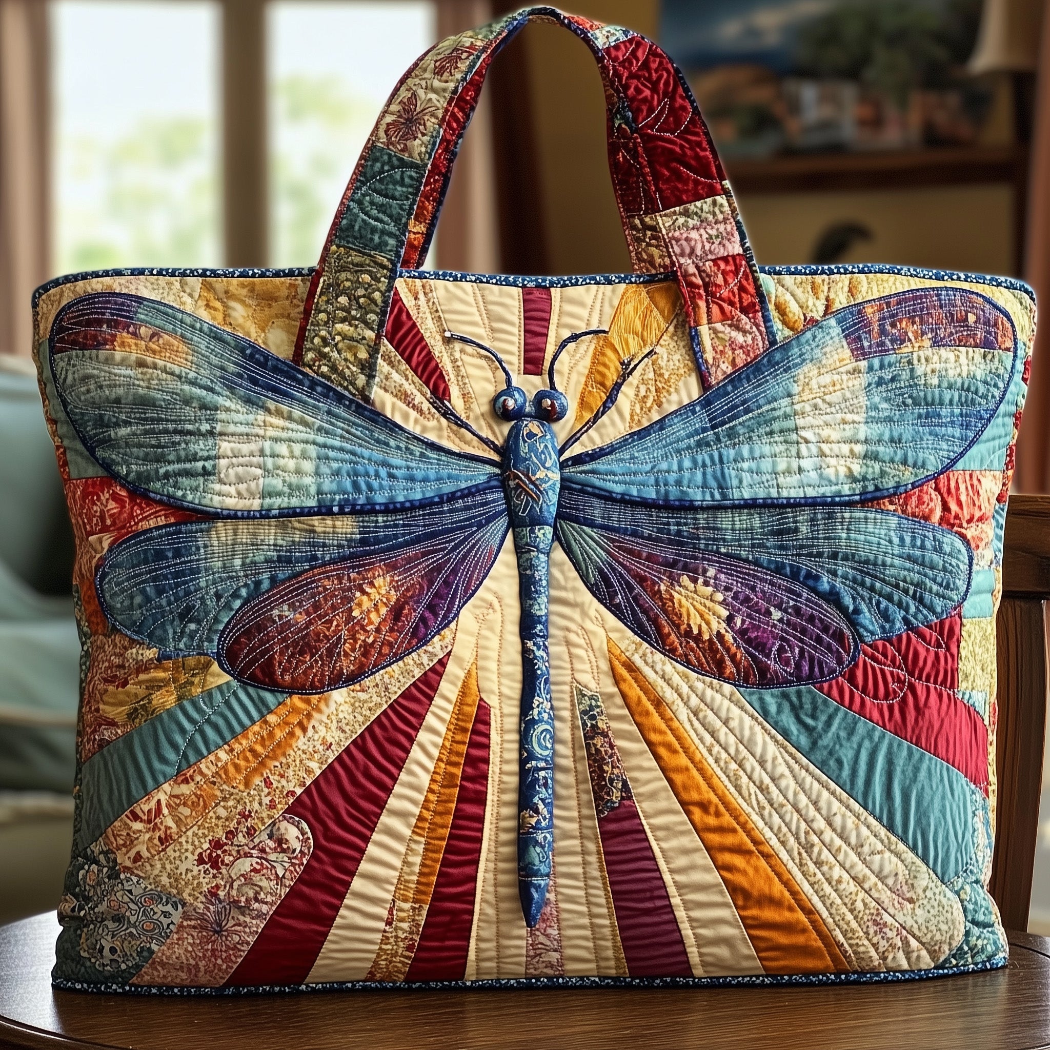 Rustic Dragonfly  Quilted Tote Bag GFTONT1034 - Giftroza
