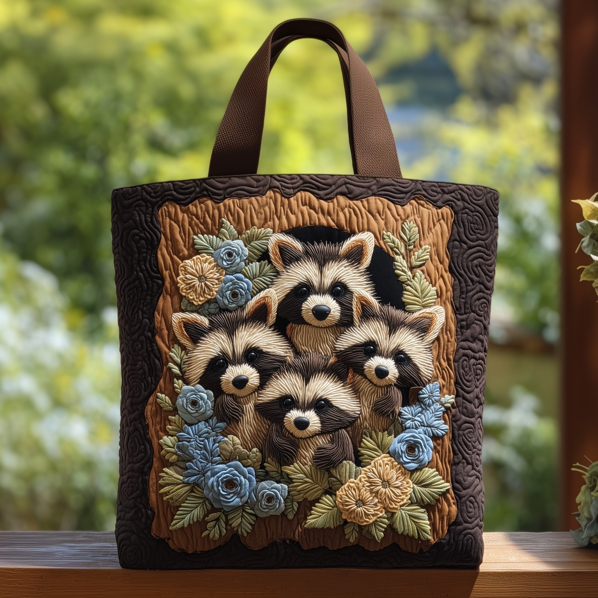 Raccoons Quilted Tote Bag GFTOHD9264 - Giftroza