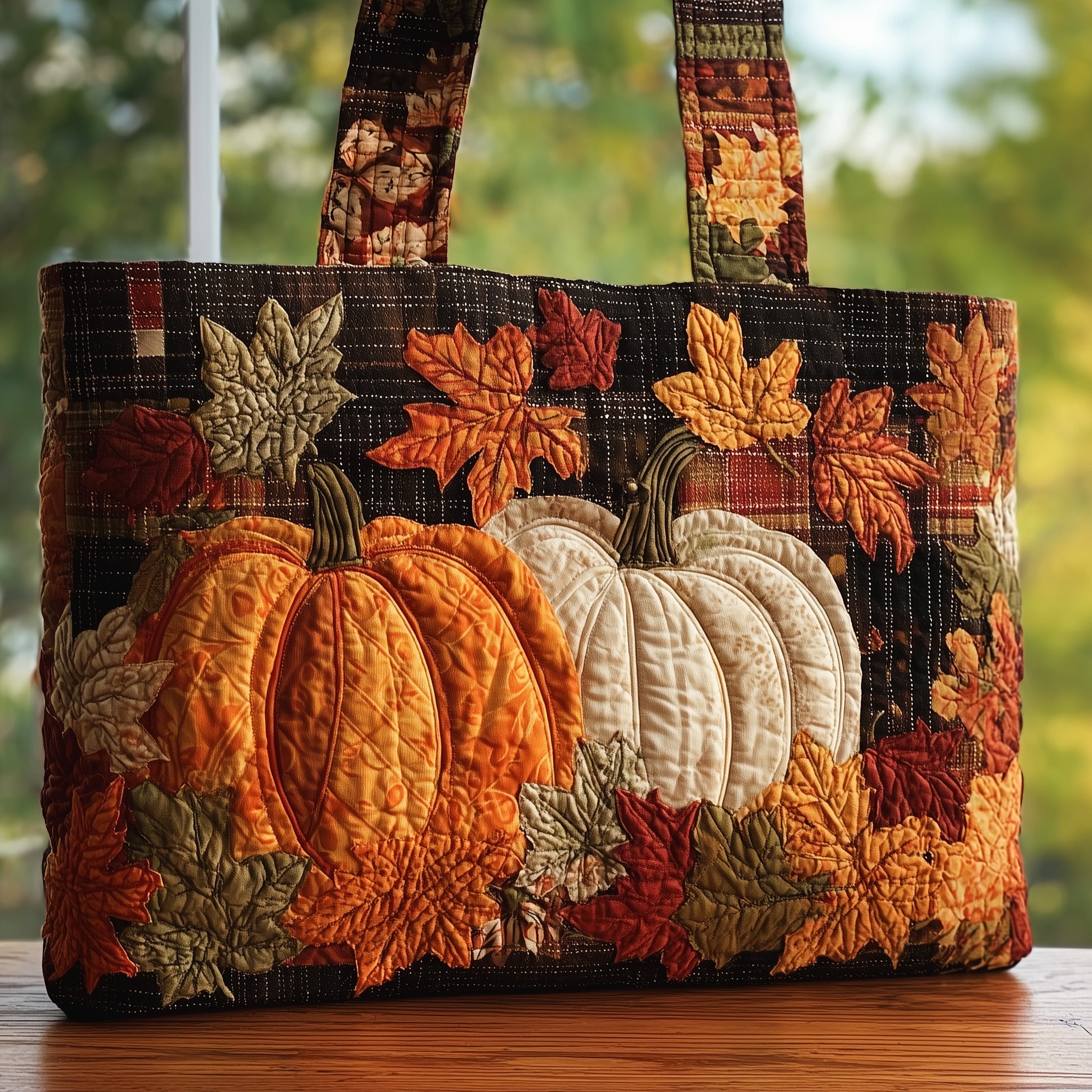 Autumn Pumpkin Quilted Tote Bag GFTOHD8771 - Giftroza