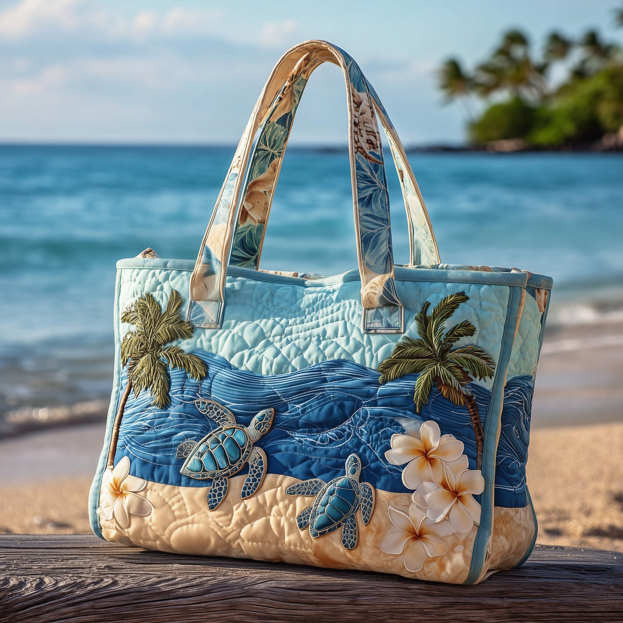 Tropical Beach Quilted Tote Bag GFTOTP10494 - Giftroza
