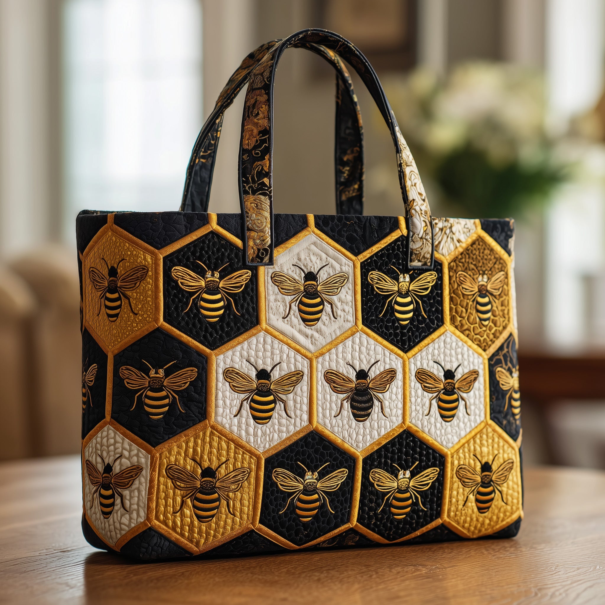 Bee Quilted Tote Bag GFTOMA1777 - Giftroza