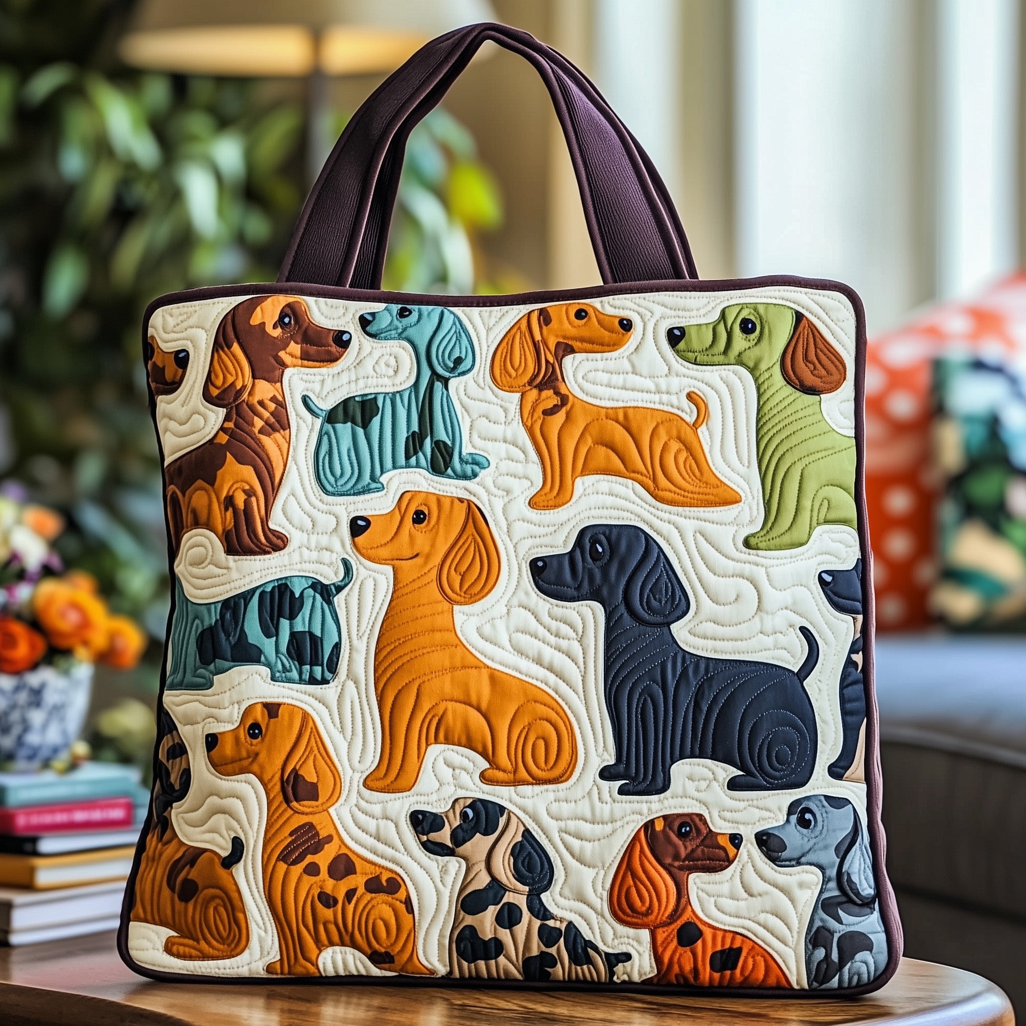 Dachshund Quilted Tote Bag GFTOTP8741 - Giftroza