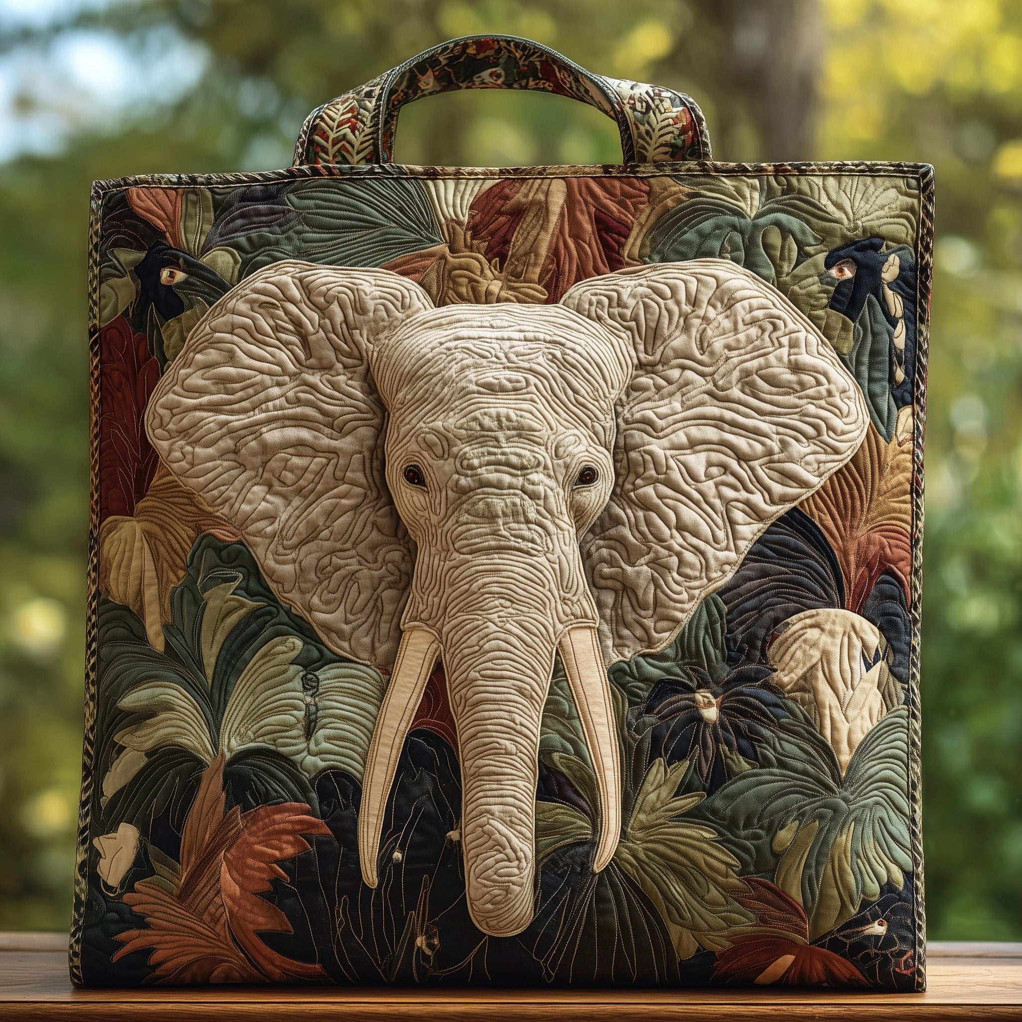 Majestic Elephant Quilted Tote Bag GFTOHD9141 - Giftroza