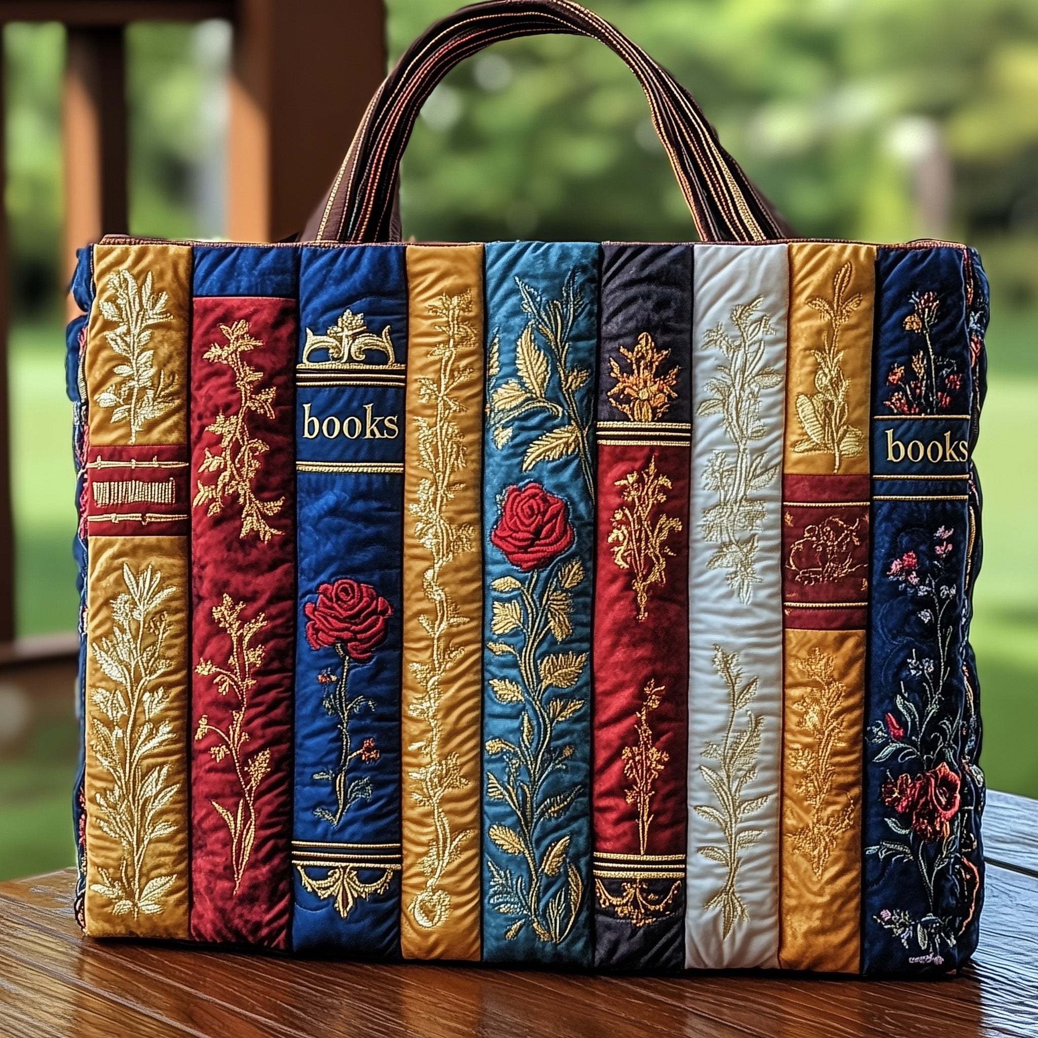Exquisite Books Quilted Tote Bag GFTOHD8089 - Giftroza