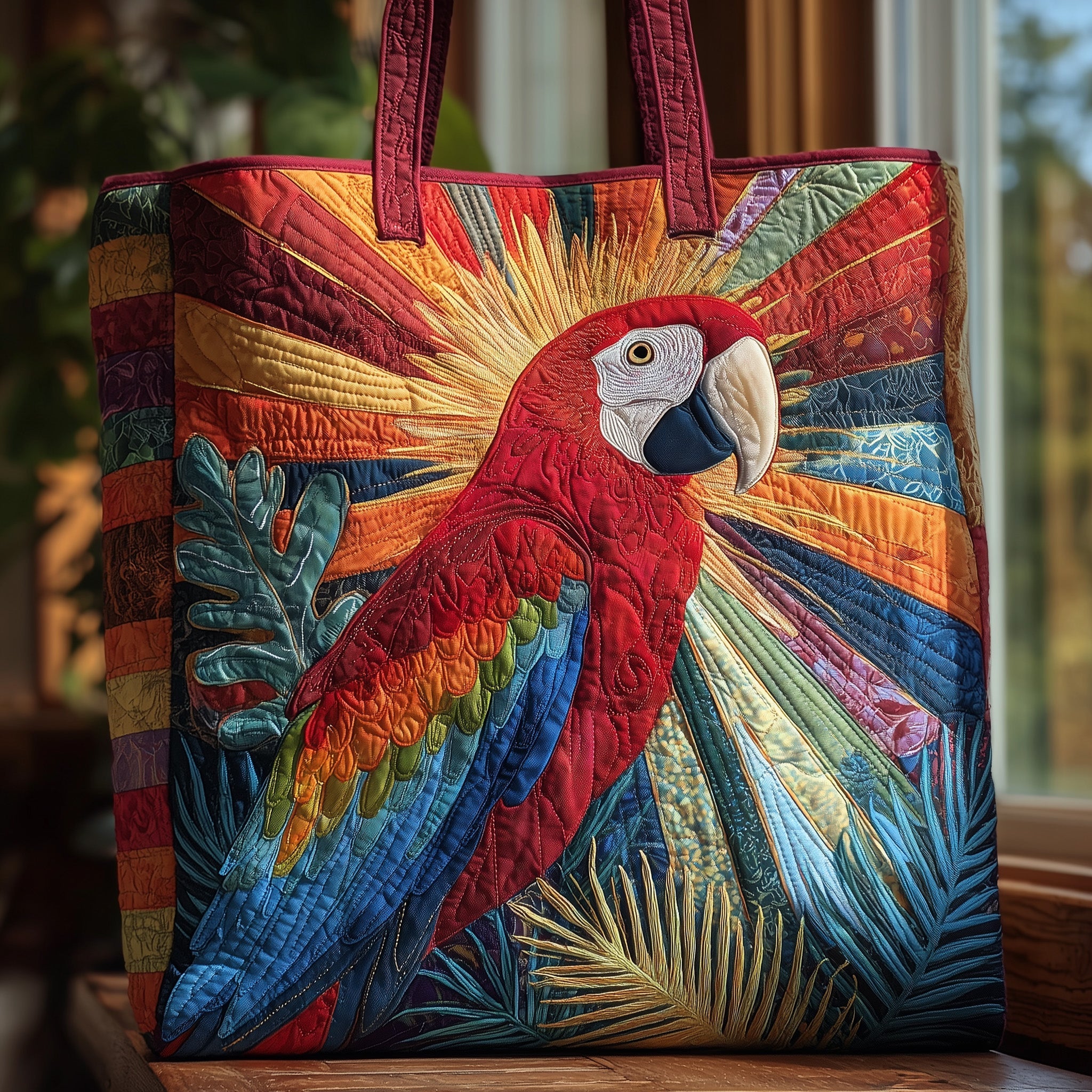 Parrot Paradise Quilted Tote Bag GFTOHD8861 - Giftroza