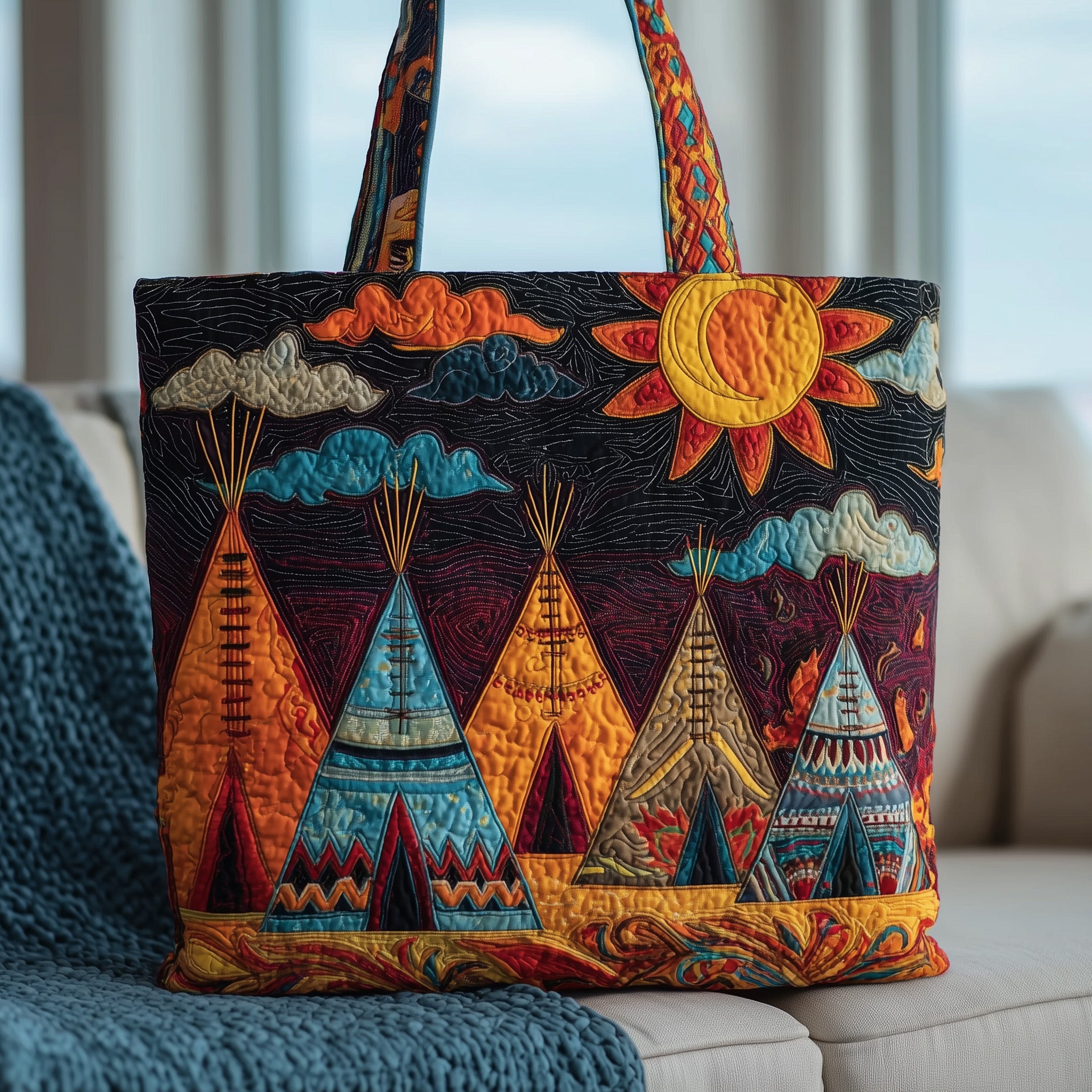 Native TeePee Quilted Tote Bag GFTONT2468 - Giftroza