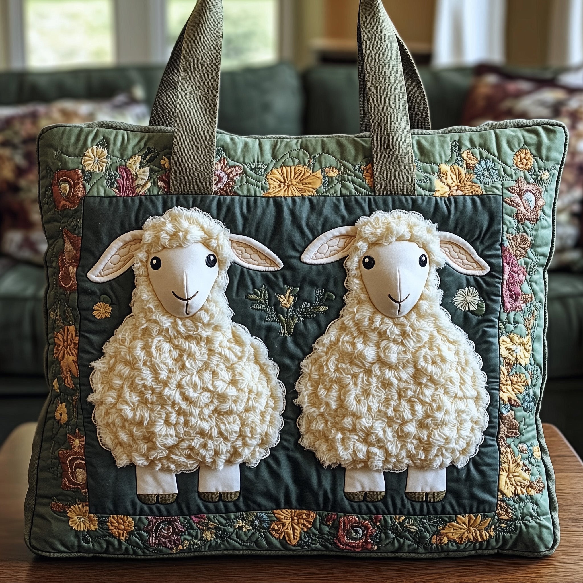 Sheep Serenity Quilted Tote Bag GFTOHD8070 - Giftroza