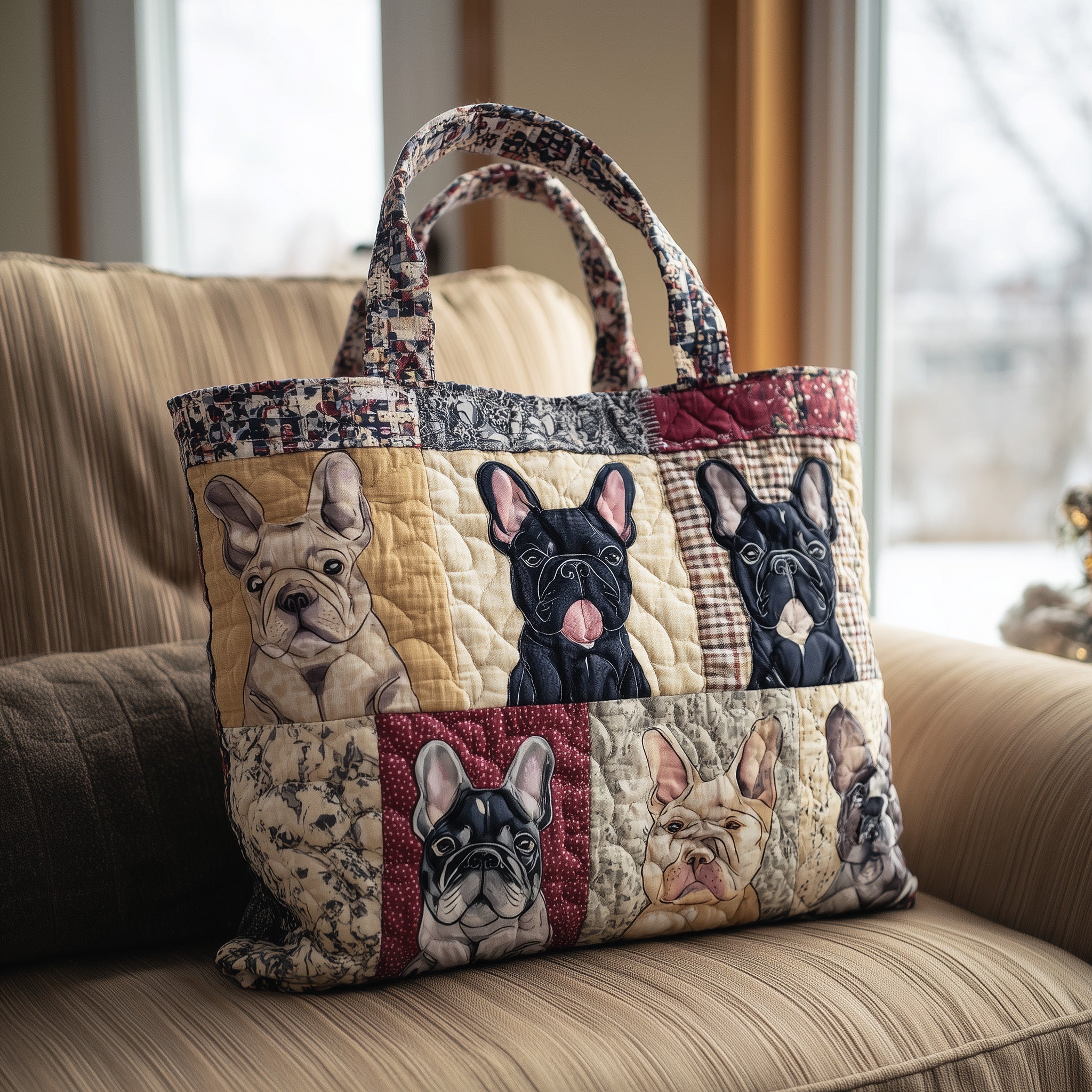 French Bulldog Quilted Tote Bag GFTOTL4409 - Giftroza