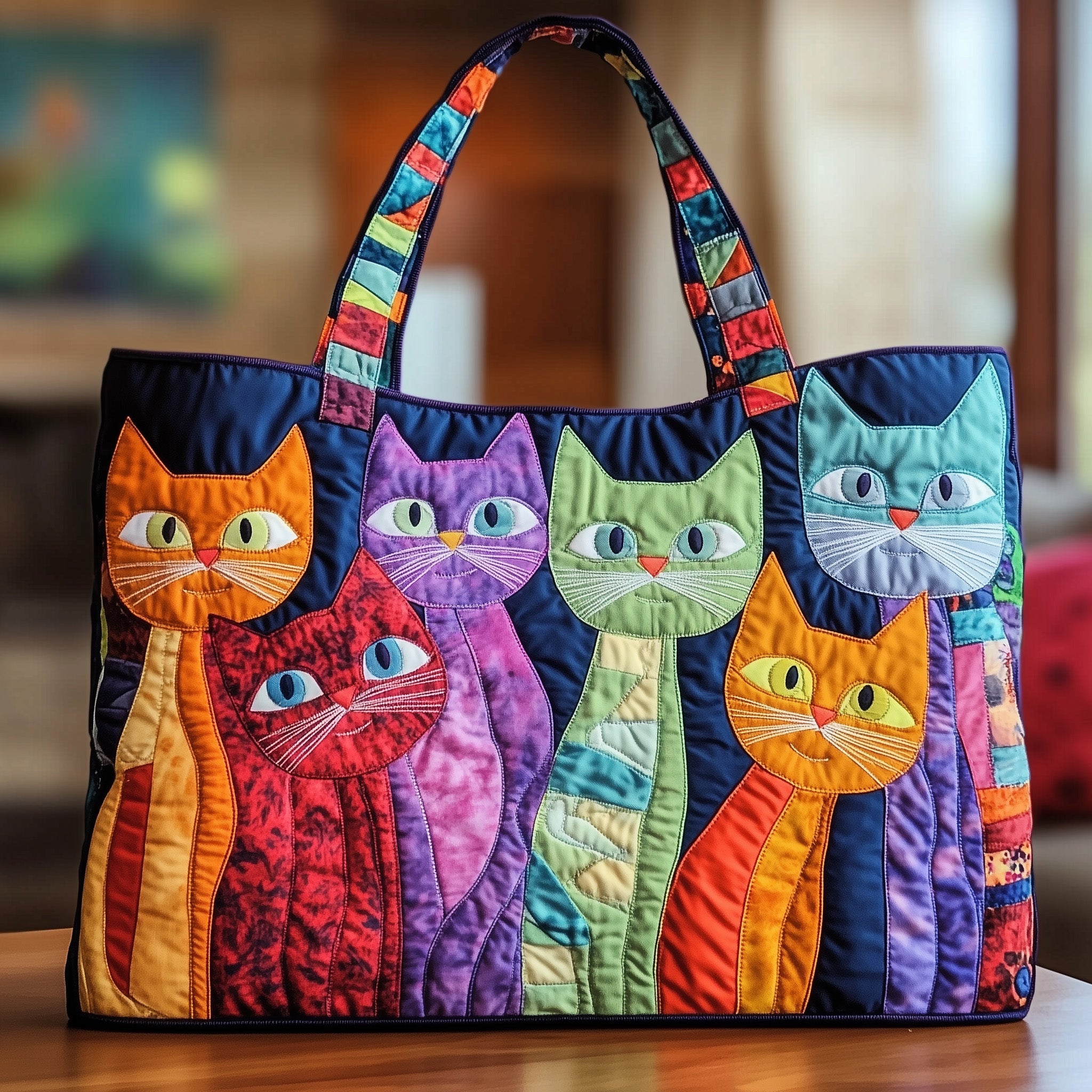 Cat Quilted Tote Bag - Giftroza