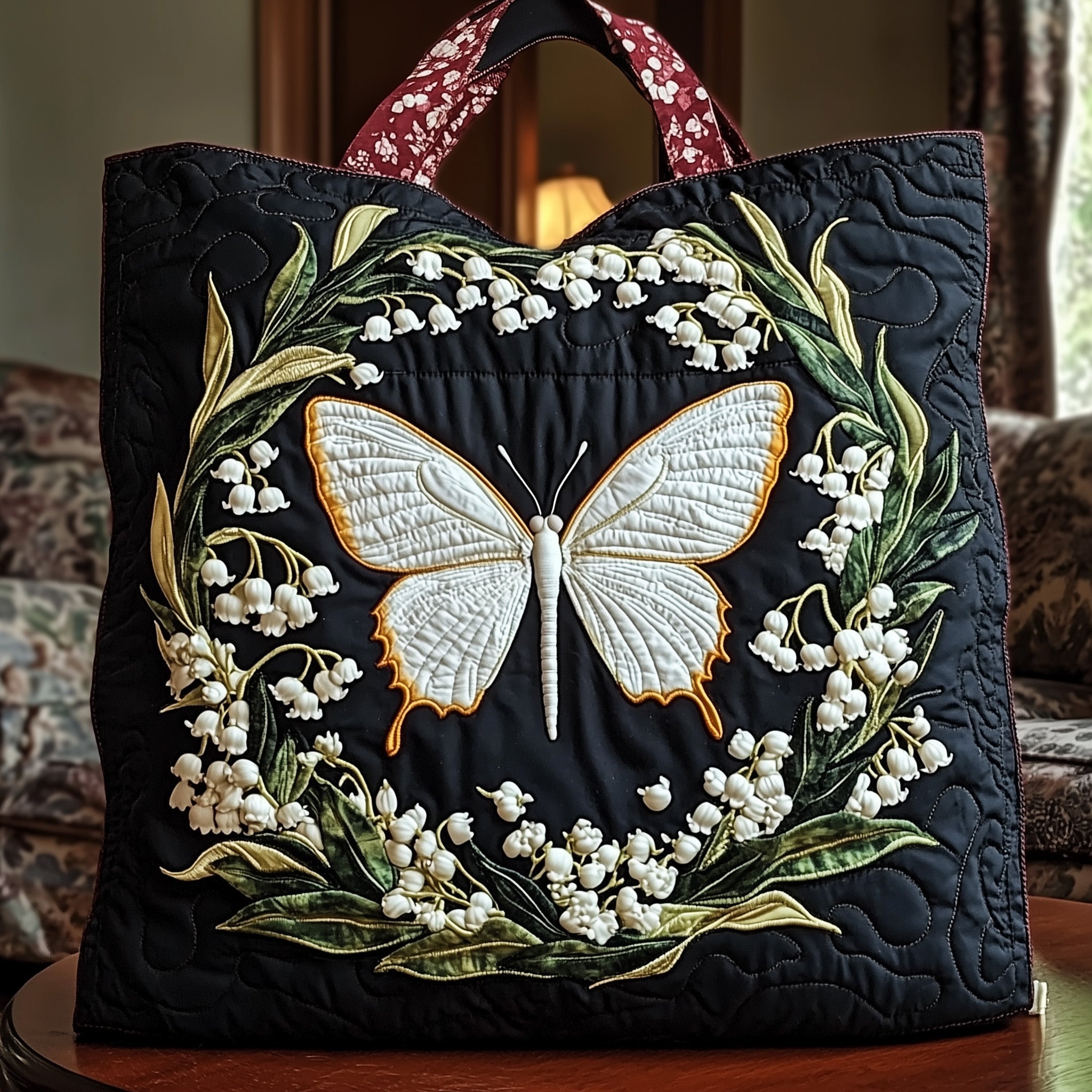 Lily of the Valley Quilted Tote Bag GFTOTP8879 - Giftroza