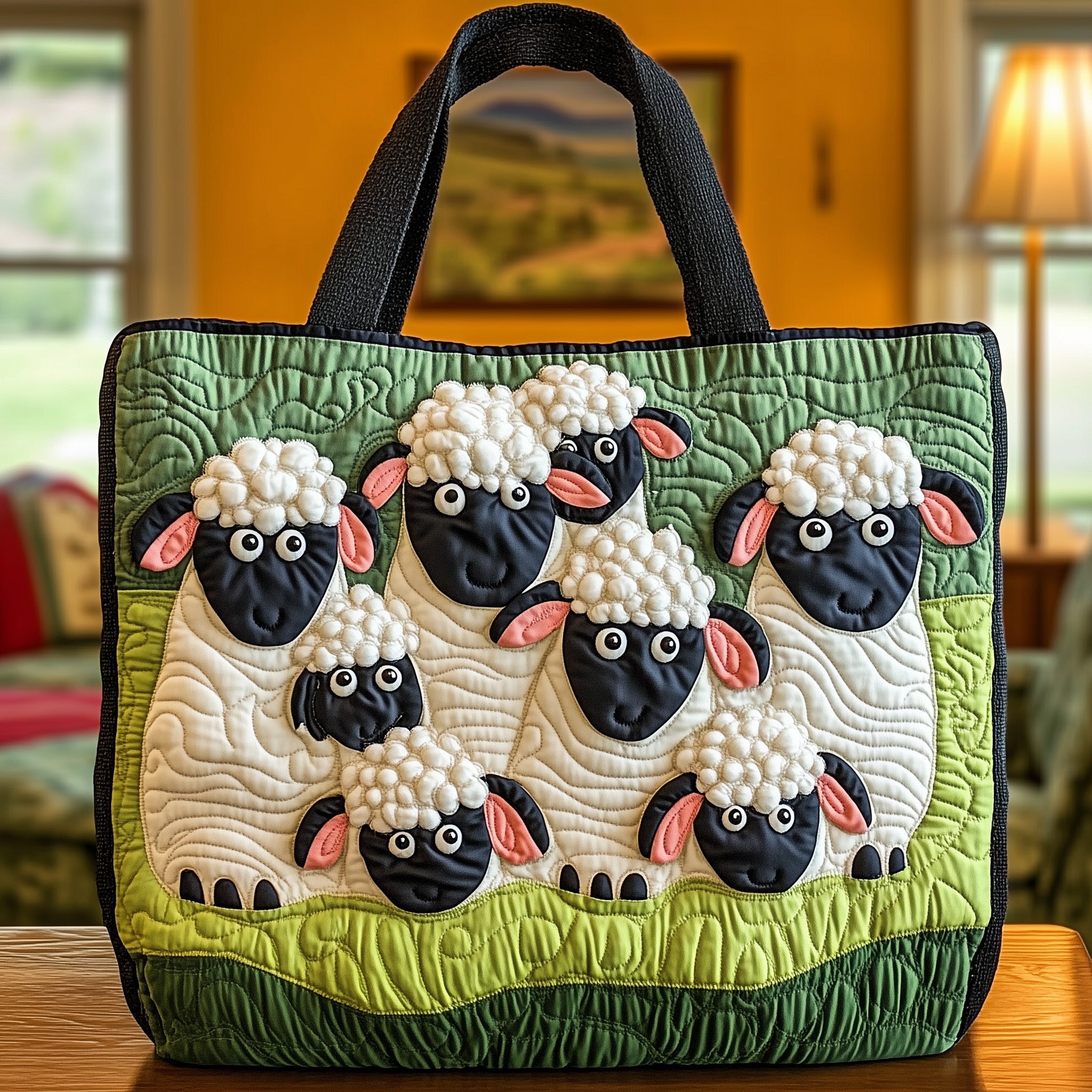 Sheep Serenity Quilted Tote Bag GFTOHD8062 - Giftroza
