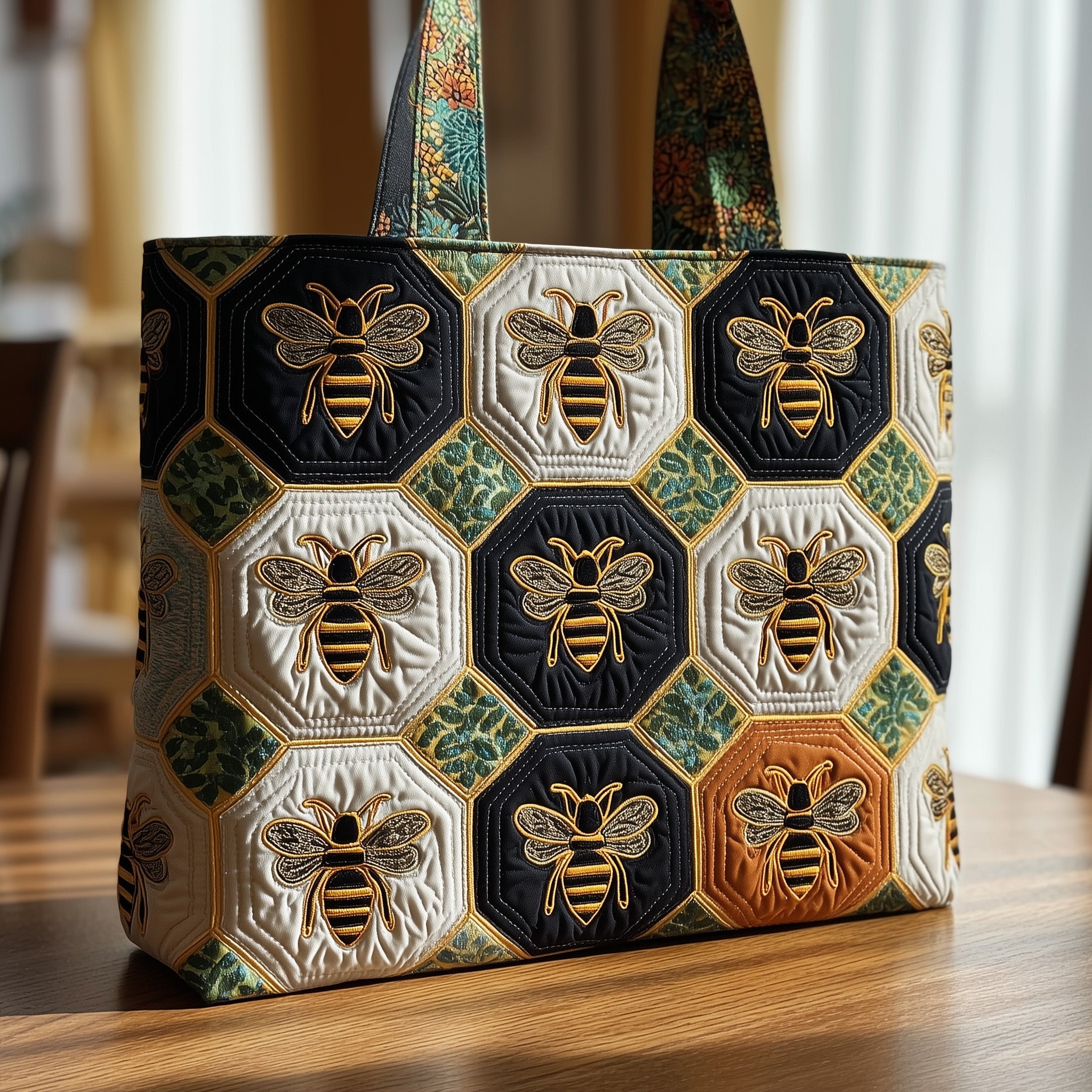 Bee Quilted Tote Bag GFTOMA1776 - Giftroza