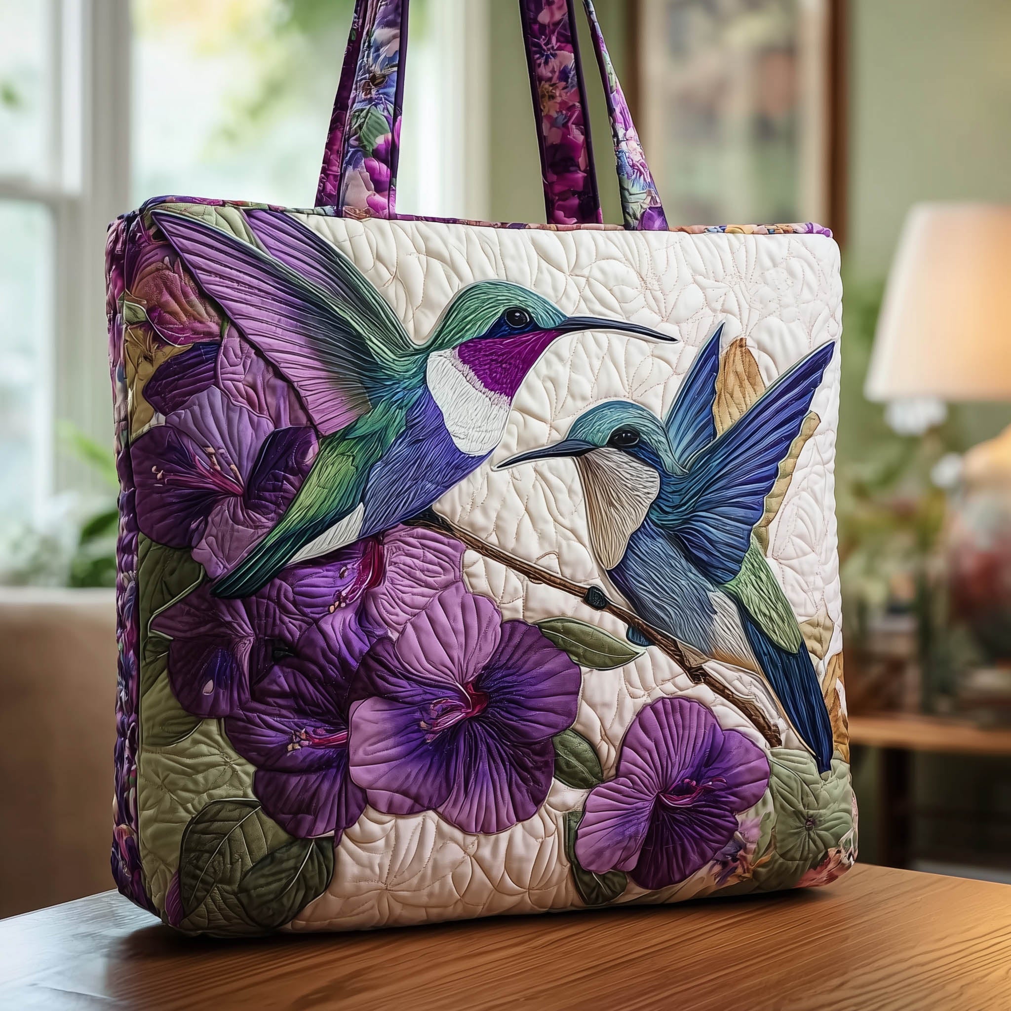 Amethyst Pair Quilted Tote Bag GFTOTL3906 - Giftroza