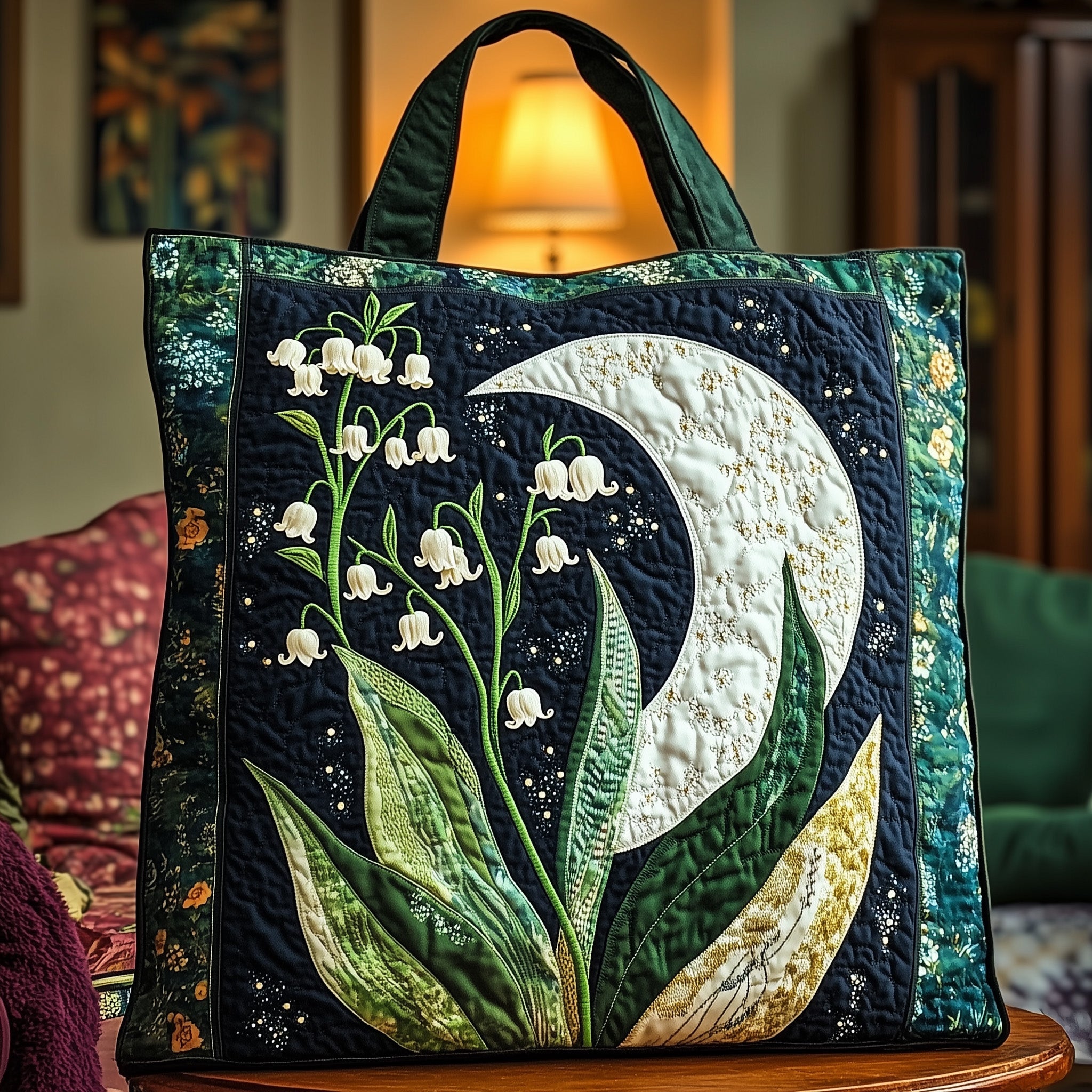 Lily of the Valley Quilted Tote Bag GFTOTP8882 - Giftroza