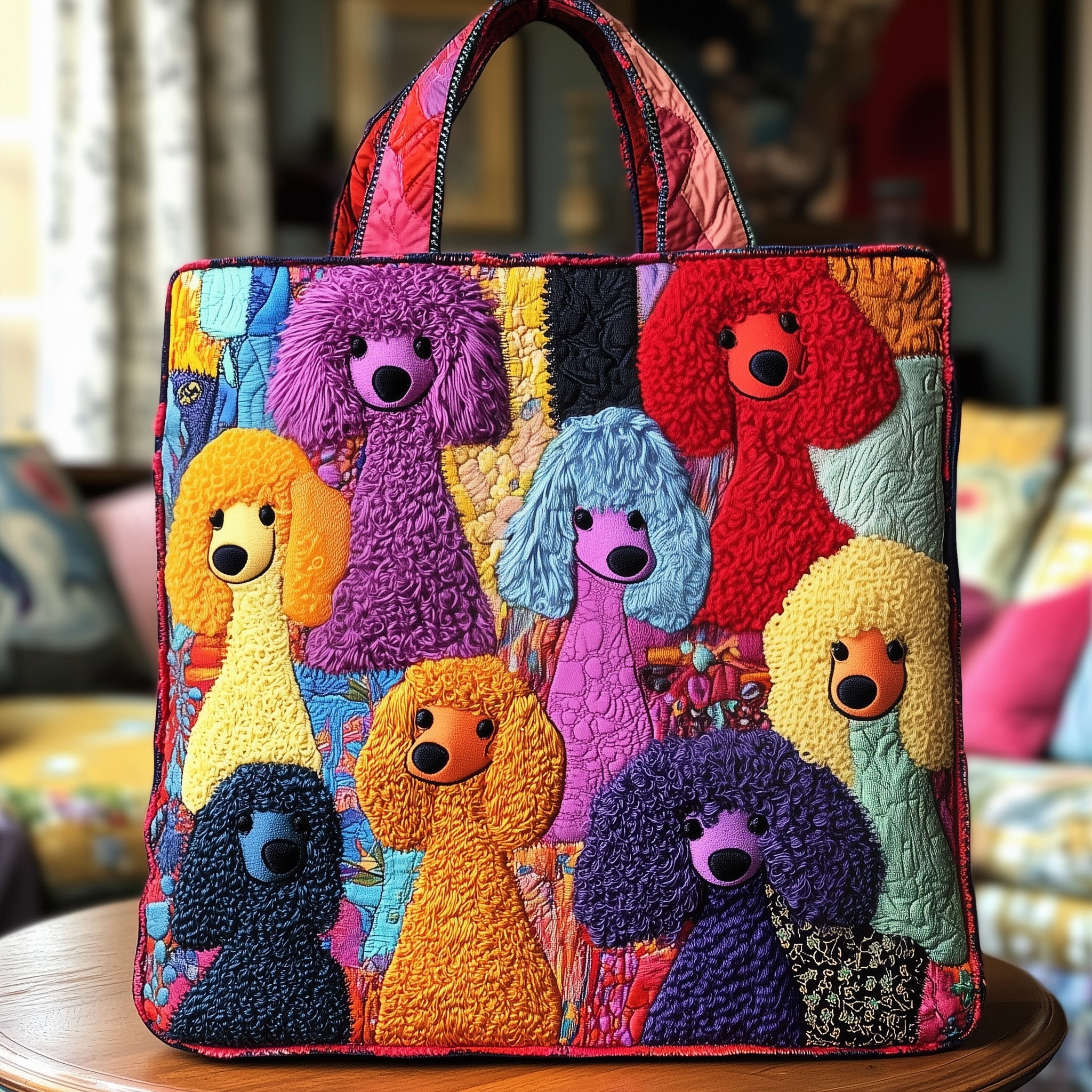 Poodle Quilted Tote Bag GFTOTP8754 - Giftroza