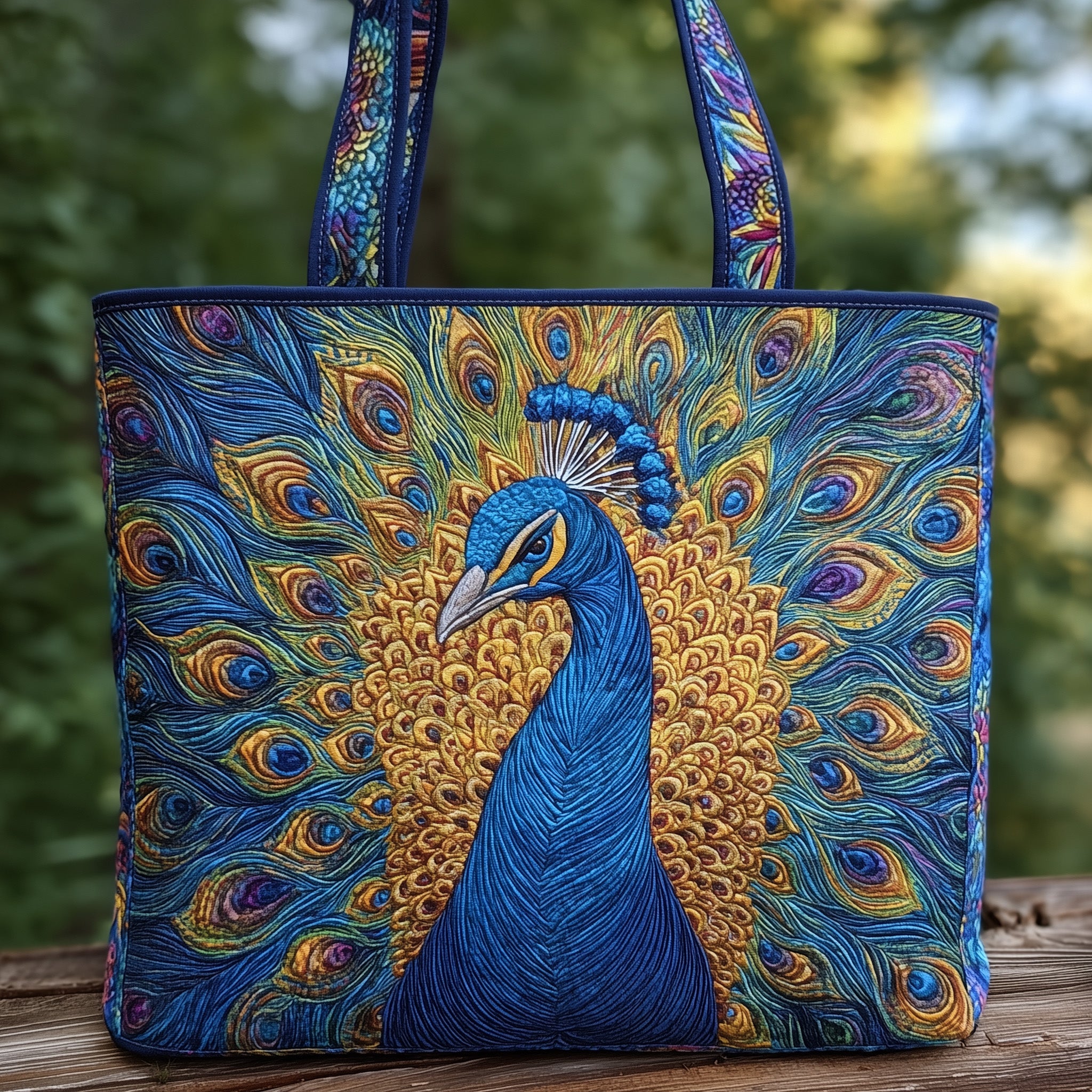 Peacock Quilted Tote Bag GFTOMA2511 - Giftroza