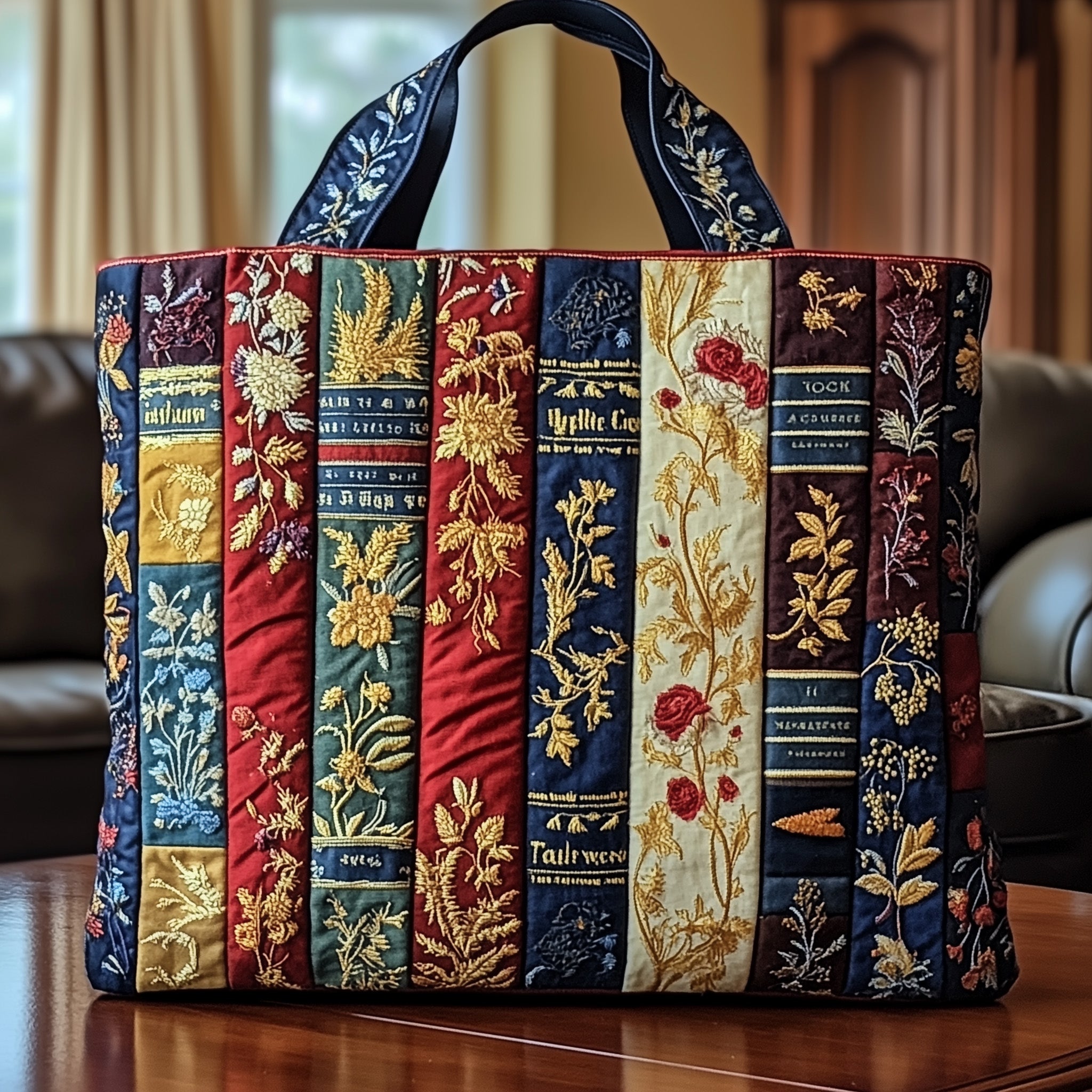Bookish Quilted Tote Bag - Giftroza