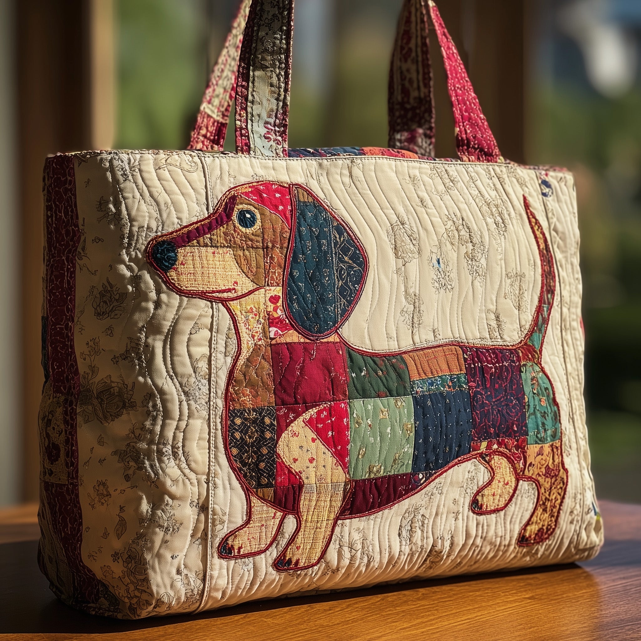 Adorable Dachshund Quilted Tote Bag GFTONT2367 - Giftroza