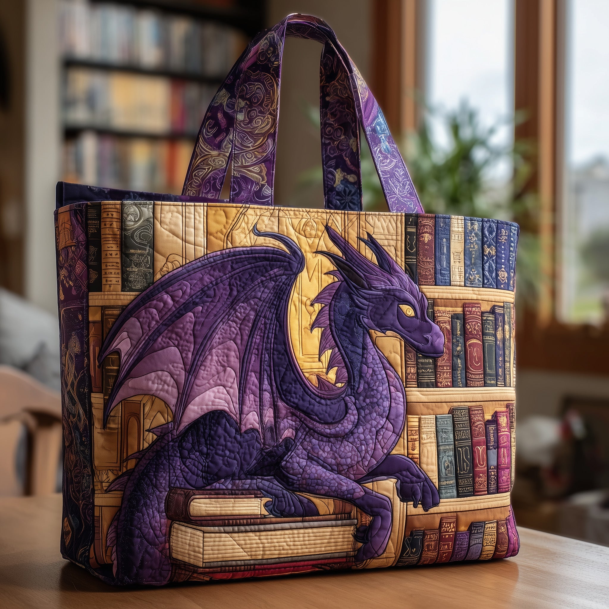 Bookish Quilted Tote Bag - Giftroza