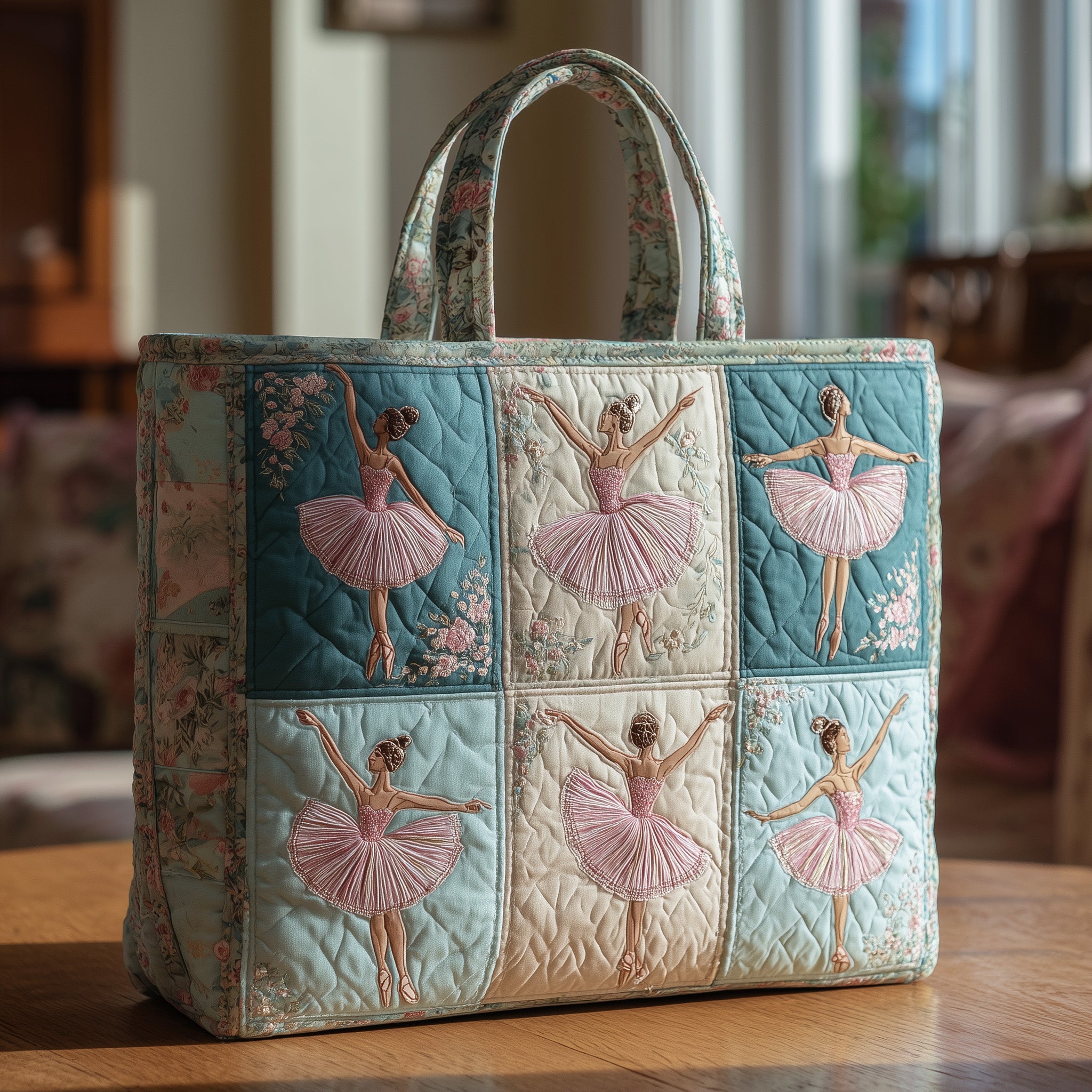 Elegant Ballerina Quilted Tote Bag GFTOHD8890 - Giftroza