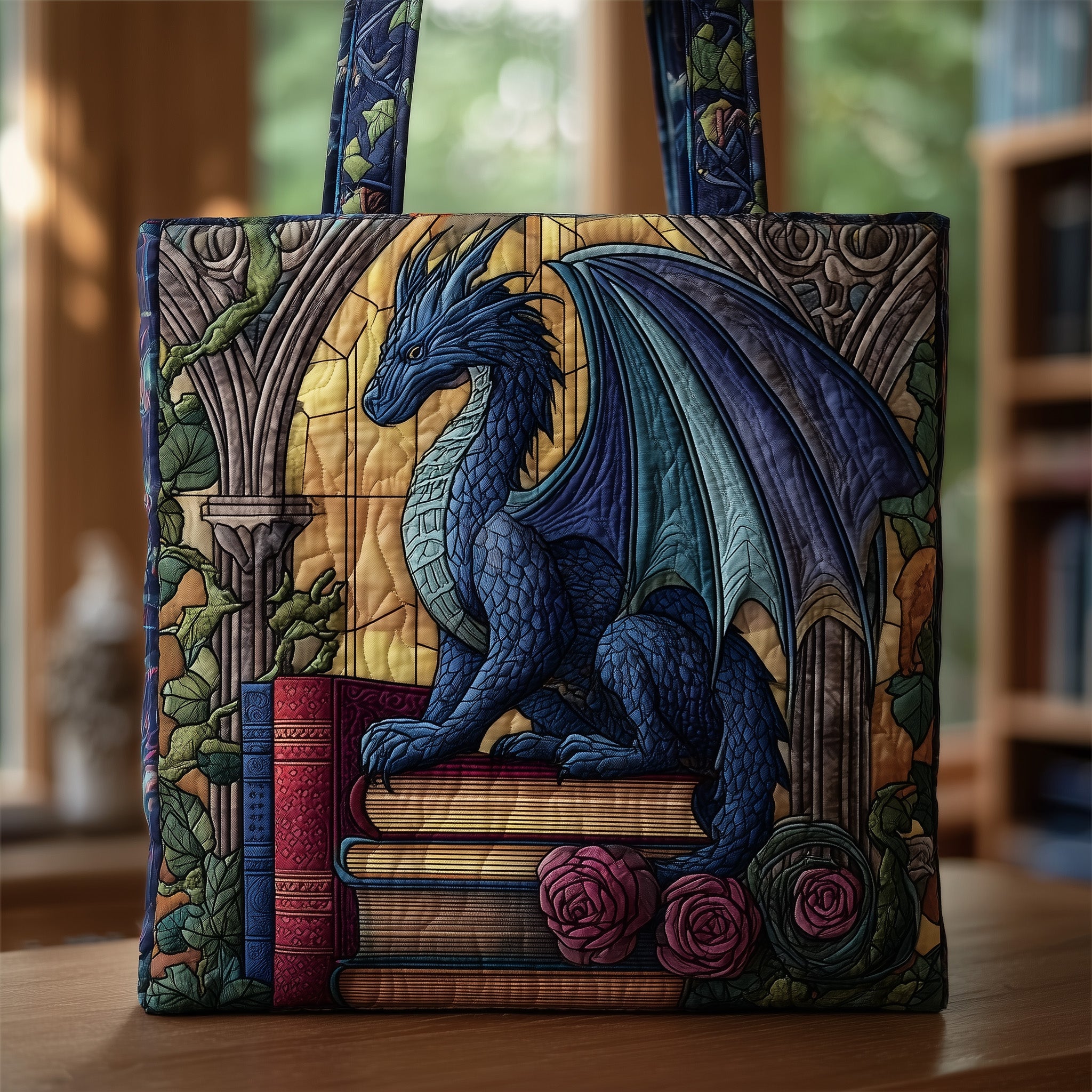 Exquisite Dragon Quilted Tote Bag GFTONL5038 - Giftroza