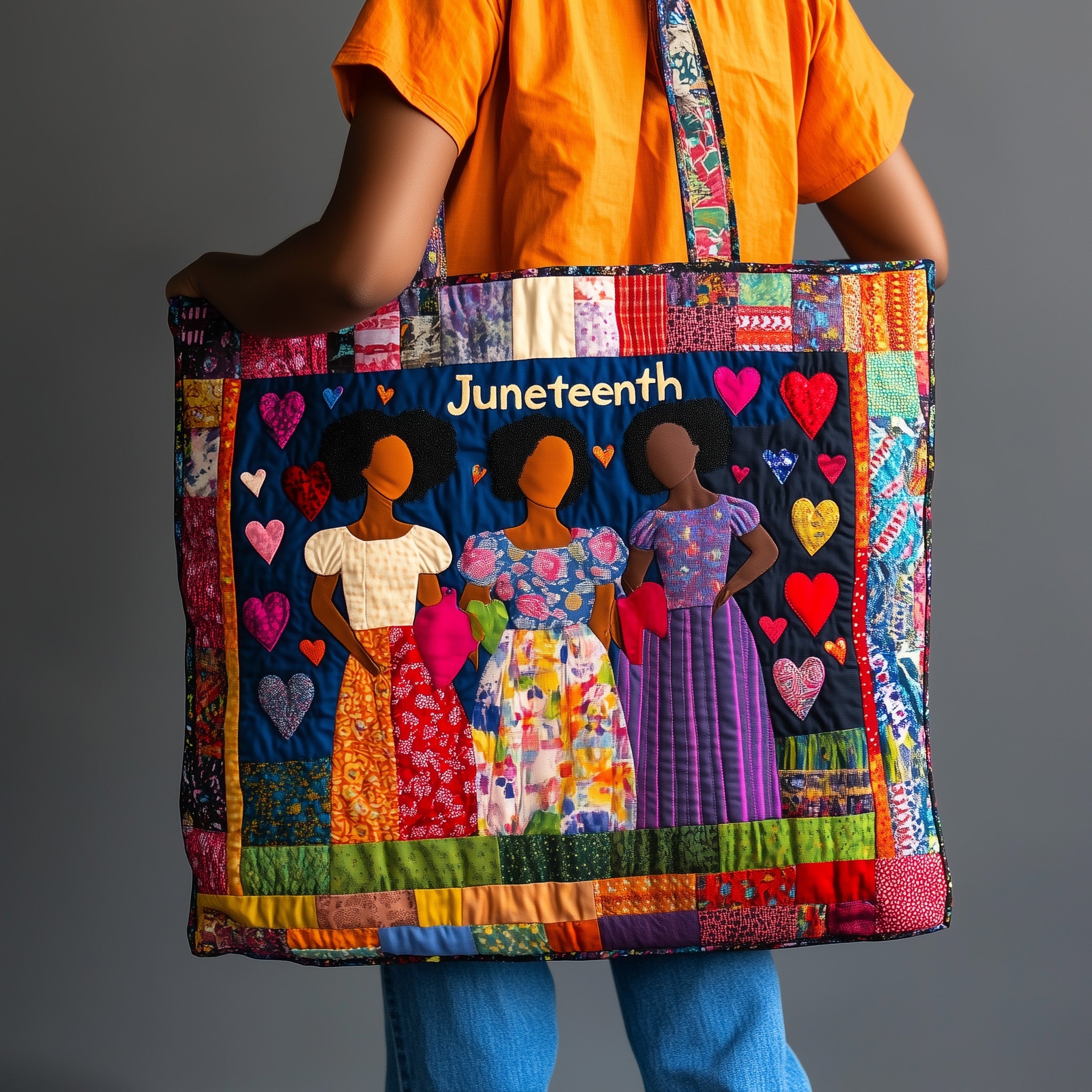 Juneteenth Quilted Tote Bag GFTONL4502 - Giftroza