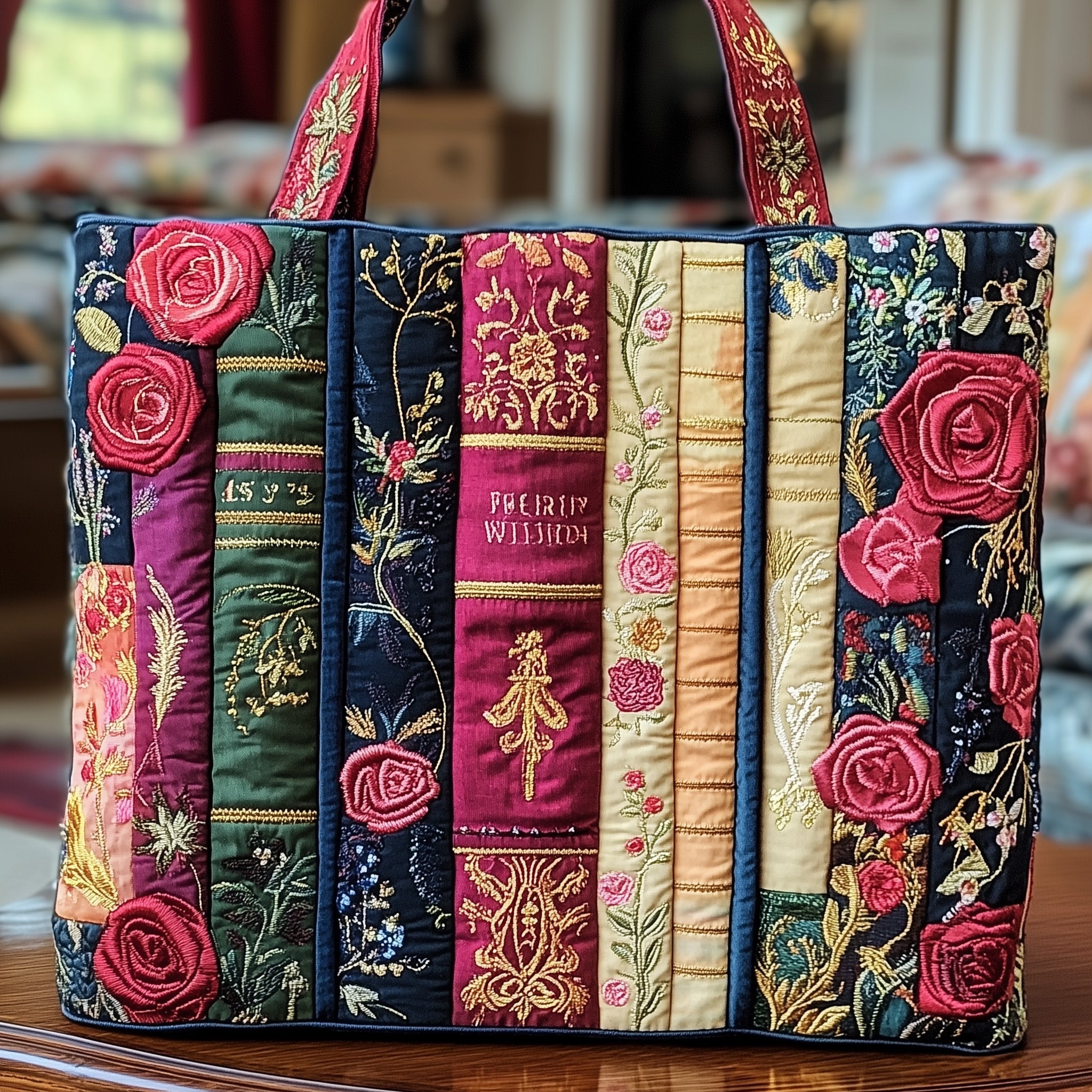 Bookish Quilted Tote Bag GFTOTP8993 - Giftroza