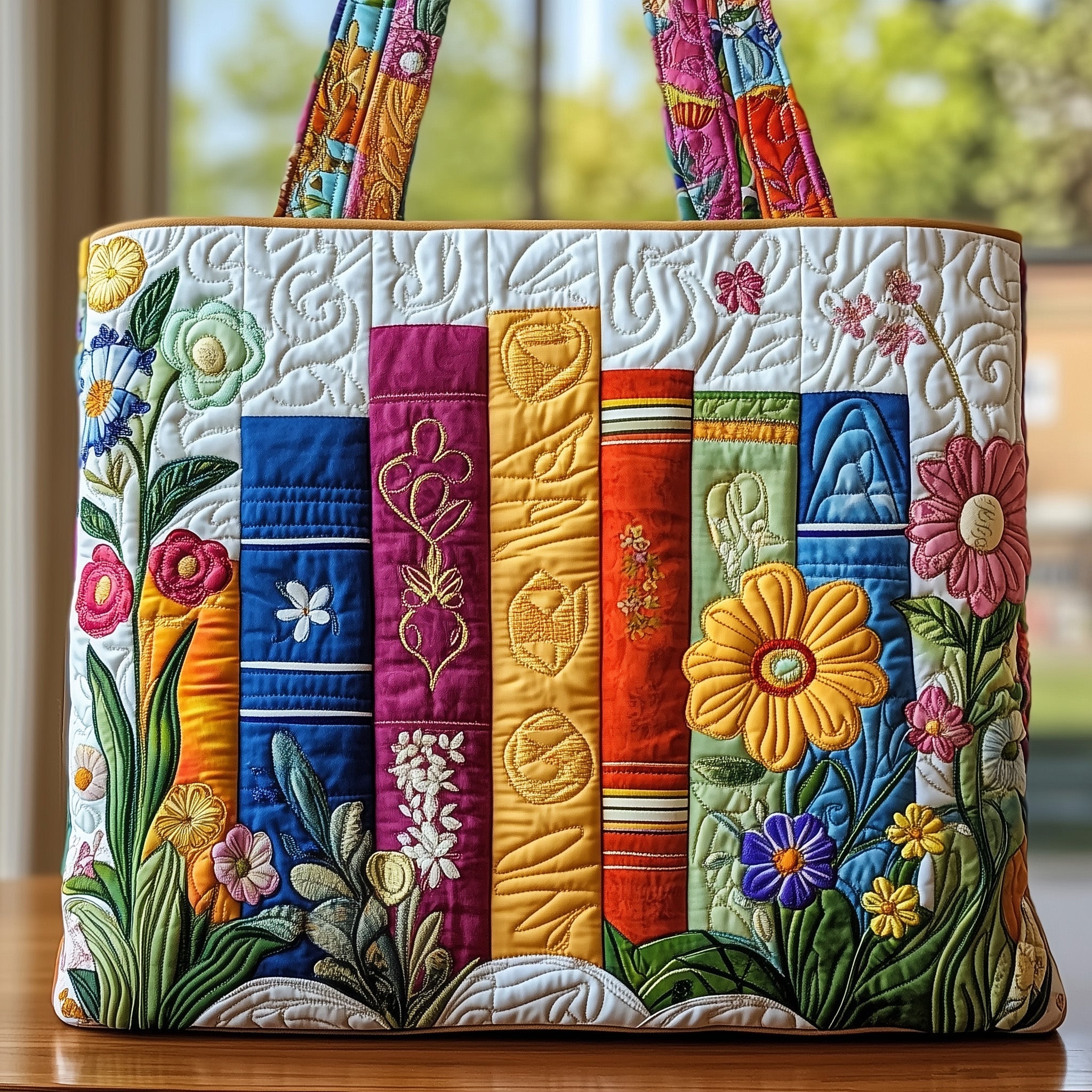 Floral Library Quilted Tote Bag GFTONT914 - Giftroza