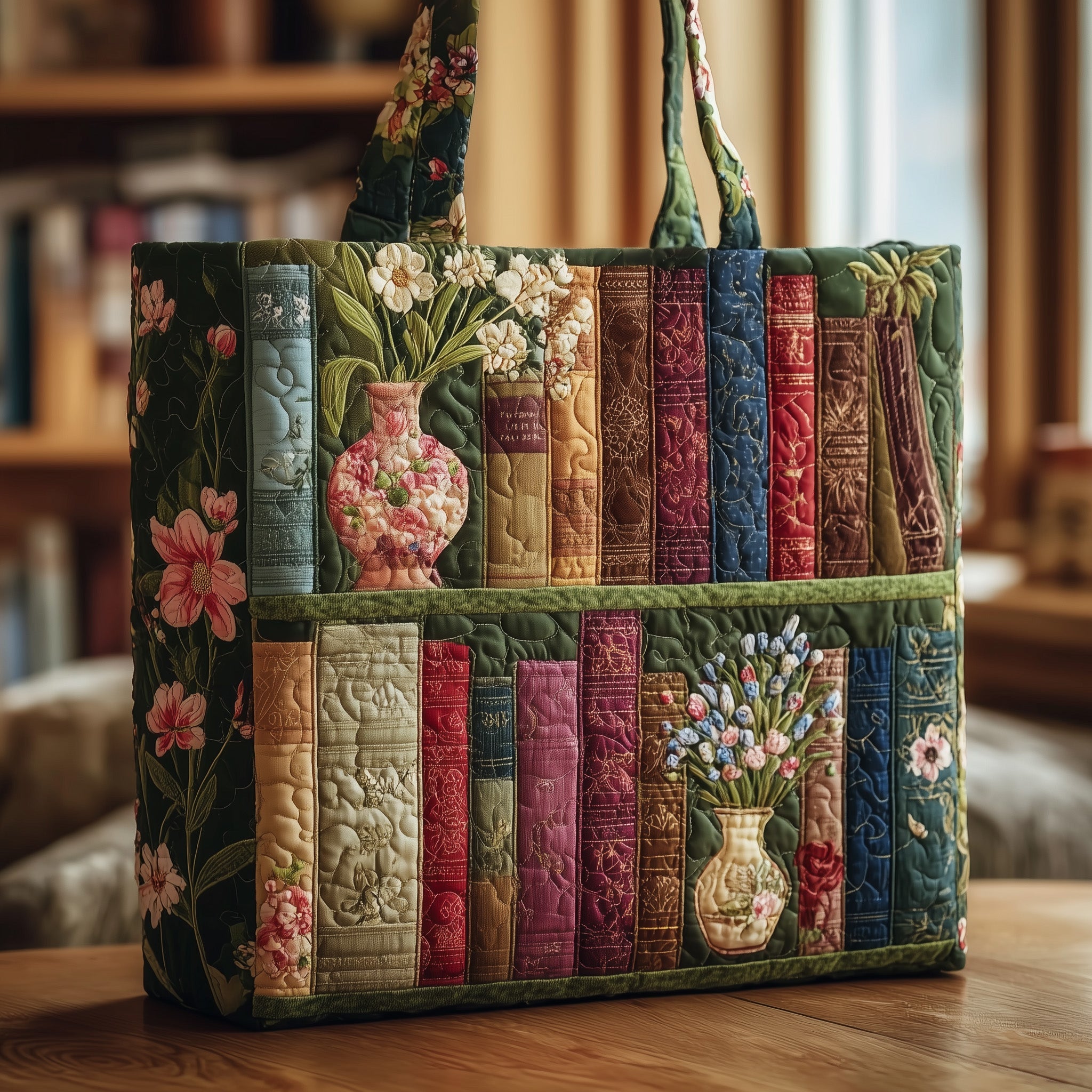 Exquisite Bookish Quilted Tote Bag GFTONL5212 - Giftroza