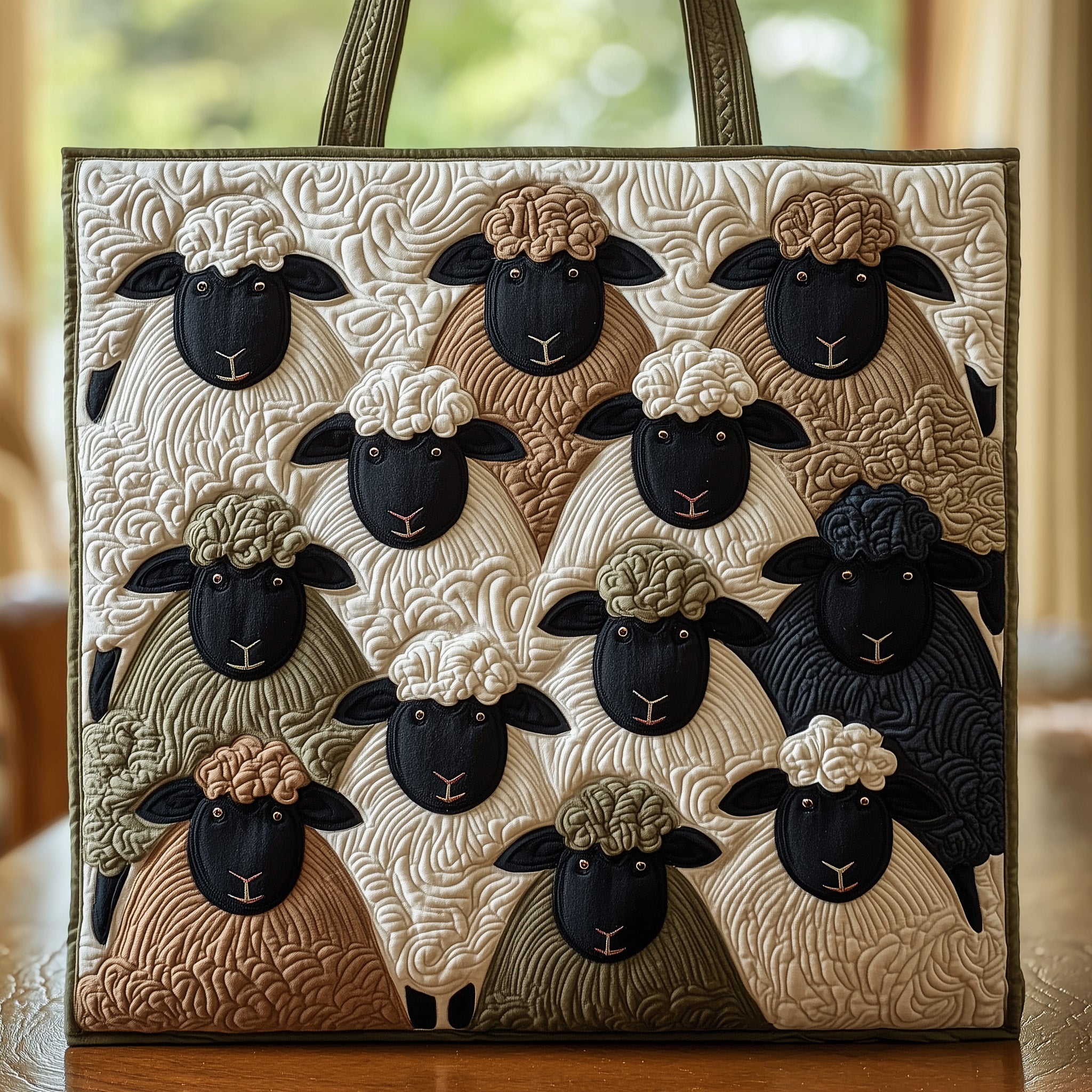 Sheep Heaven Quilted Tote Bag GFTOHD8293 - Giftroza