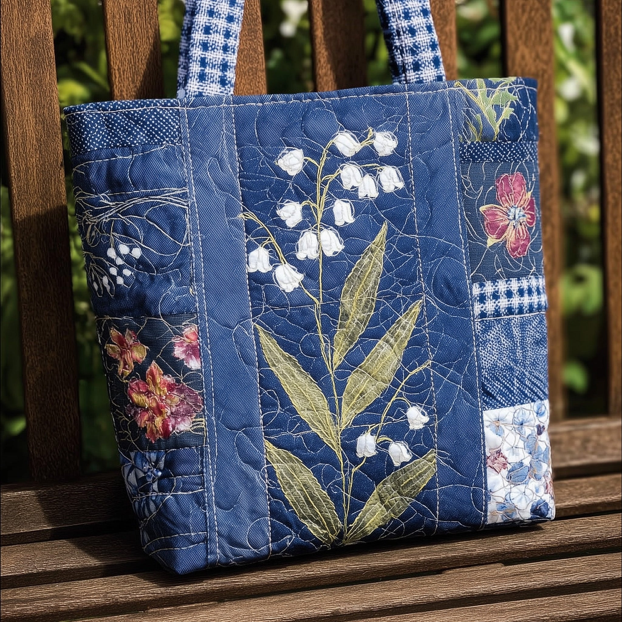 Exquisite Lily Of The Valley Quilted Tote Bag GFTONL5569 - Giftroza