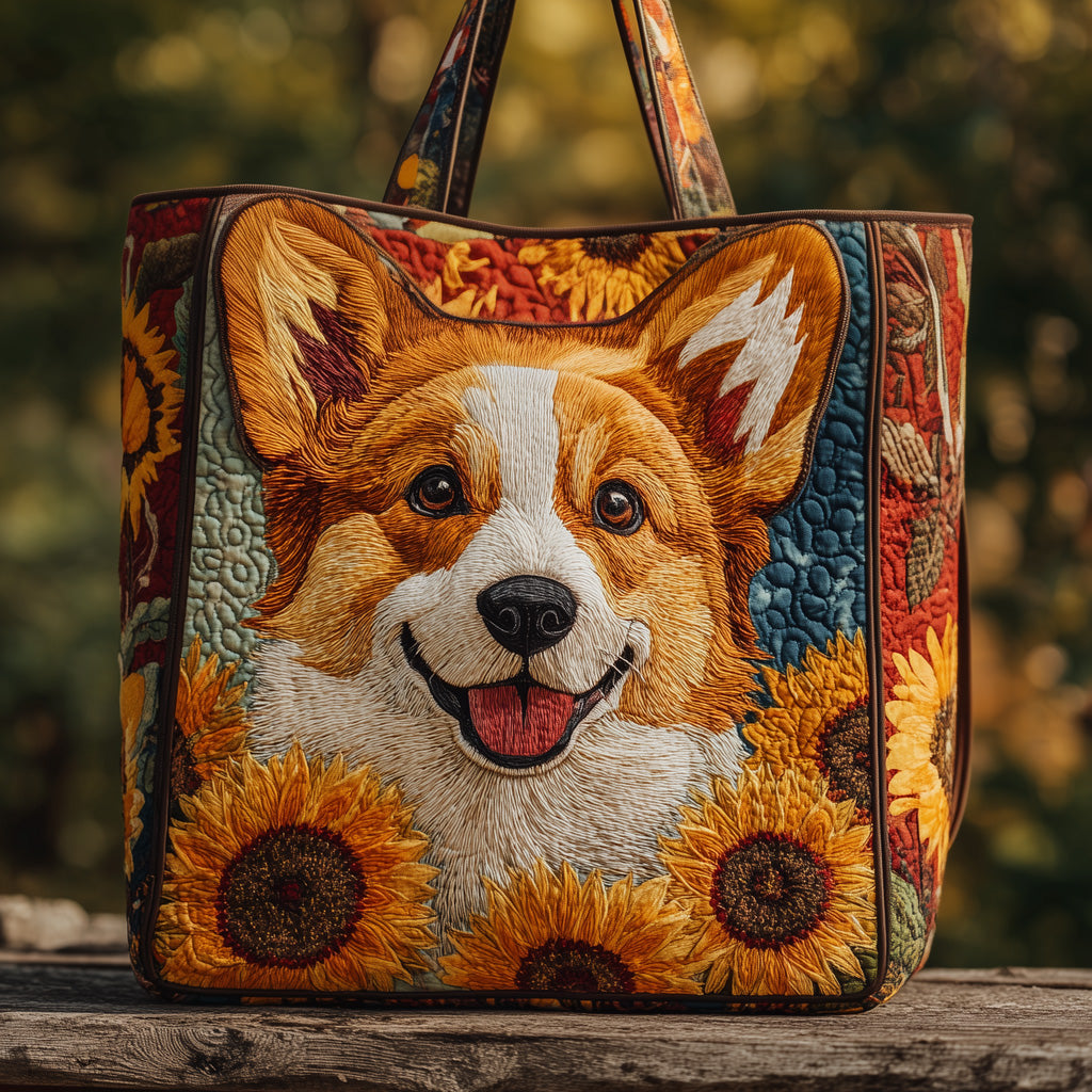 Corgi Quilted Tote Bag GFTOMA3373 - Giftroza