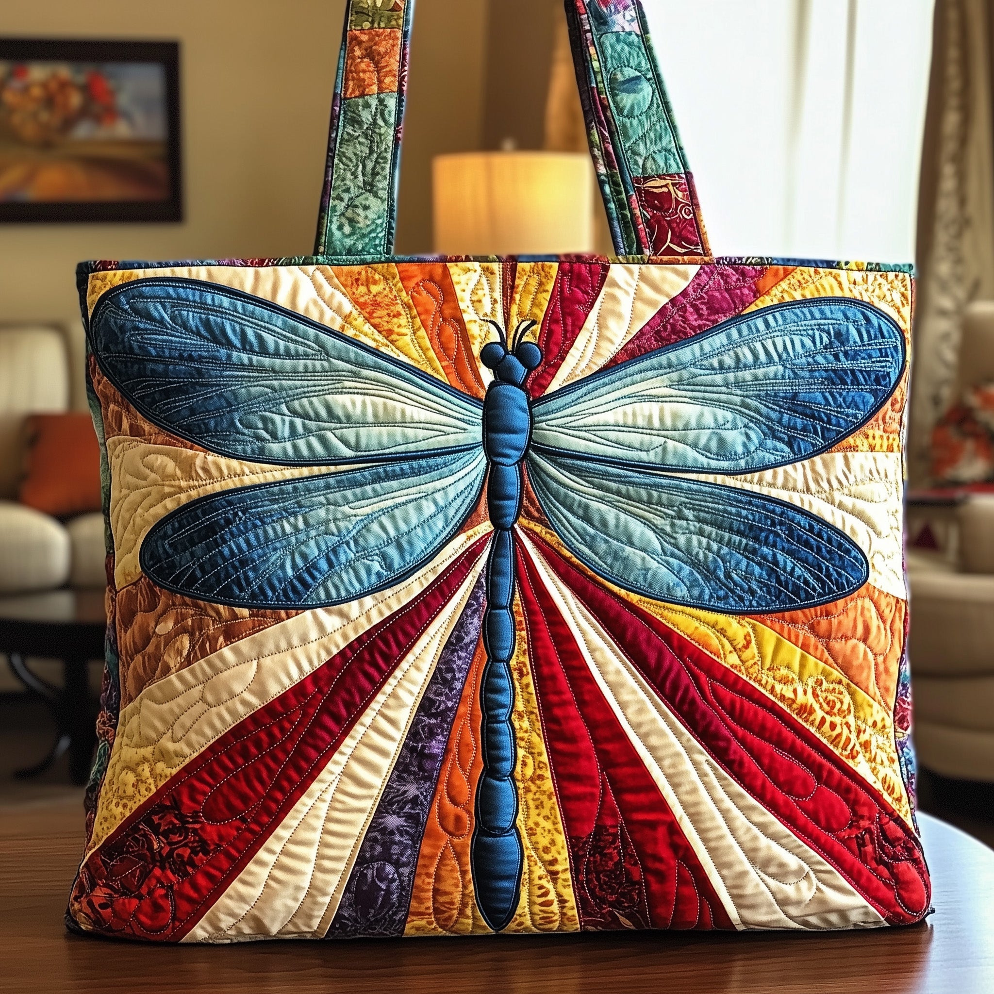 Rustic Dragonfly Quilted Tote Bag GFTONT1033 - Giftroza