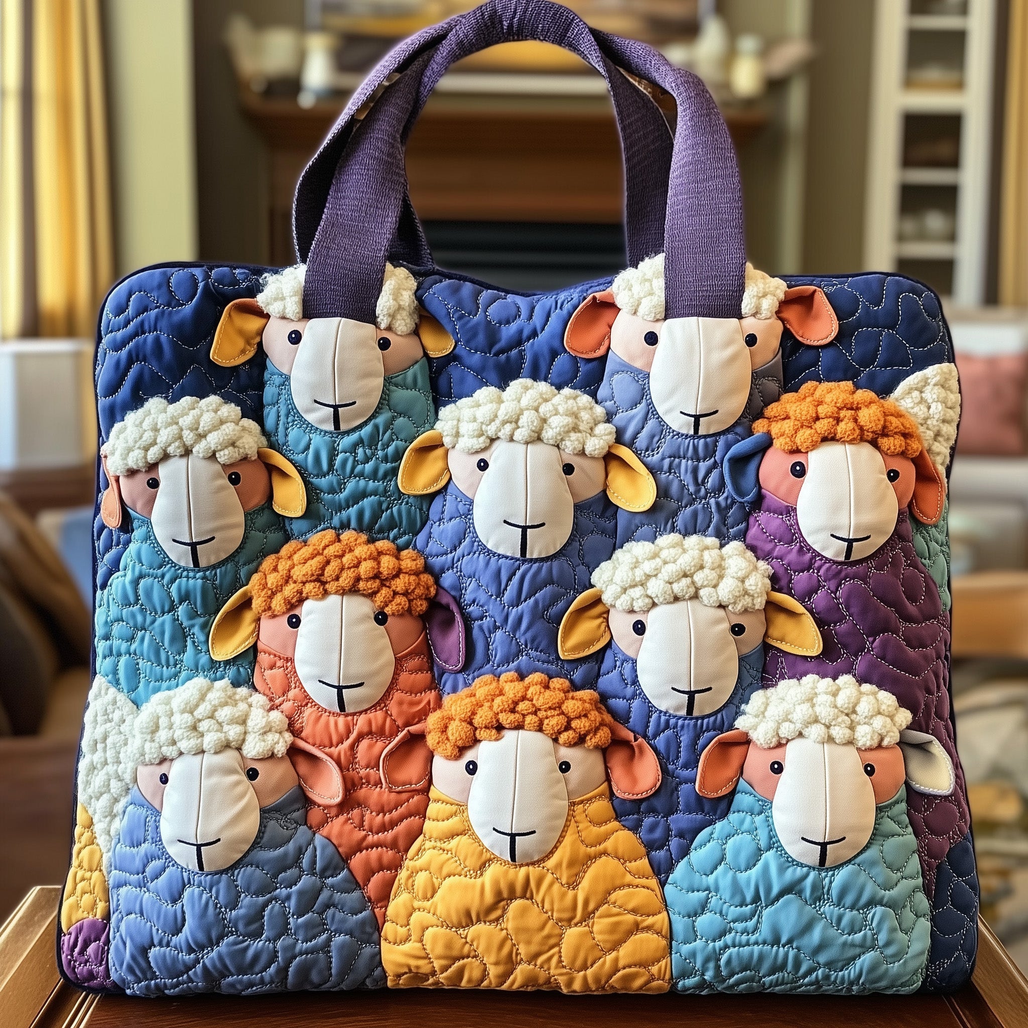 Sheep Serenity Quilted Tote Bag GFTOHD8064 - Giftroza