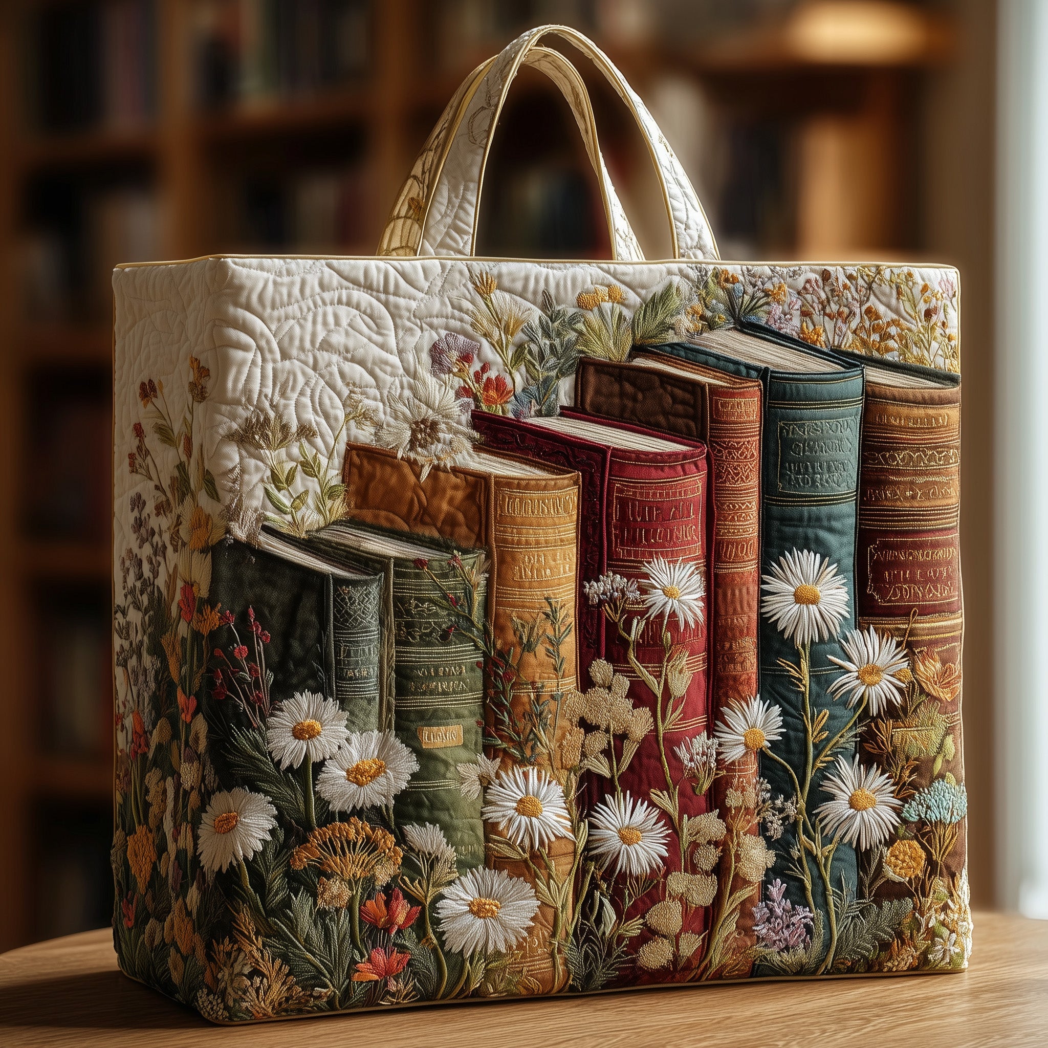 Exquisite Bookish Quilted Tote Bag GFTONL5210 - Giftroza