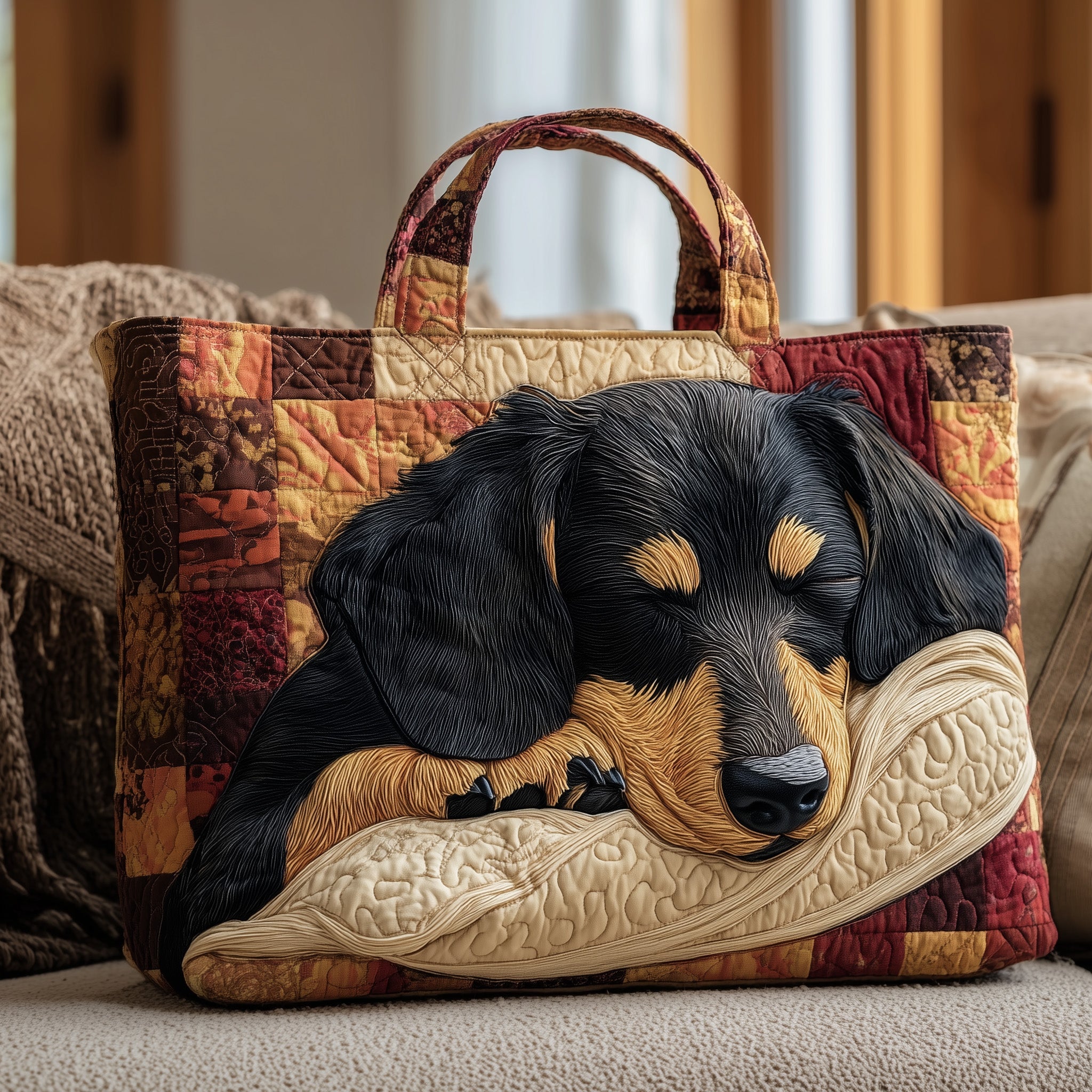 Dachshund Paw Quilted Tote Bag GFTONT2373 - Giftroza