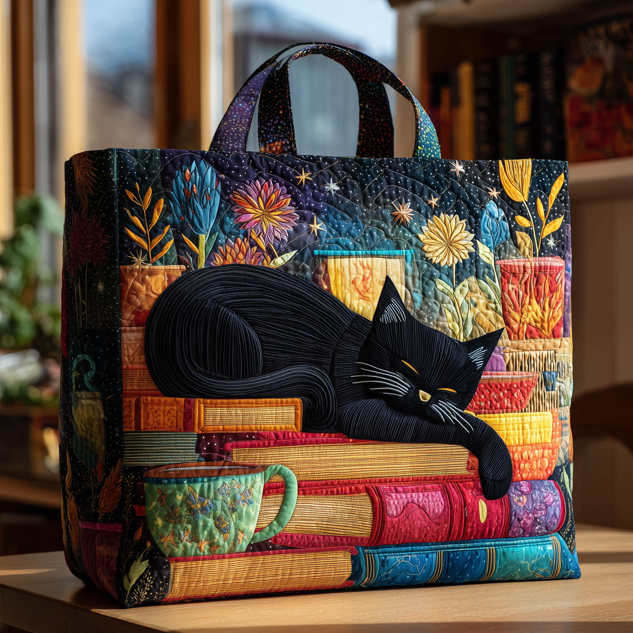 Bookish Quilted Tote Bag - Giftroza