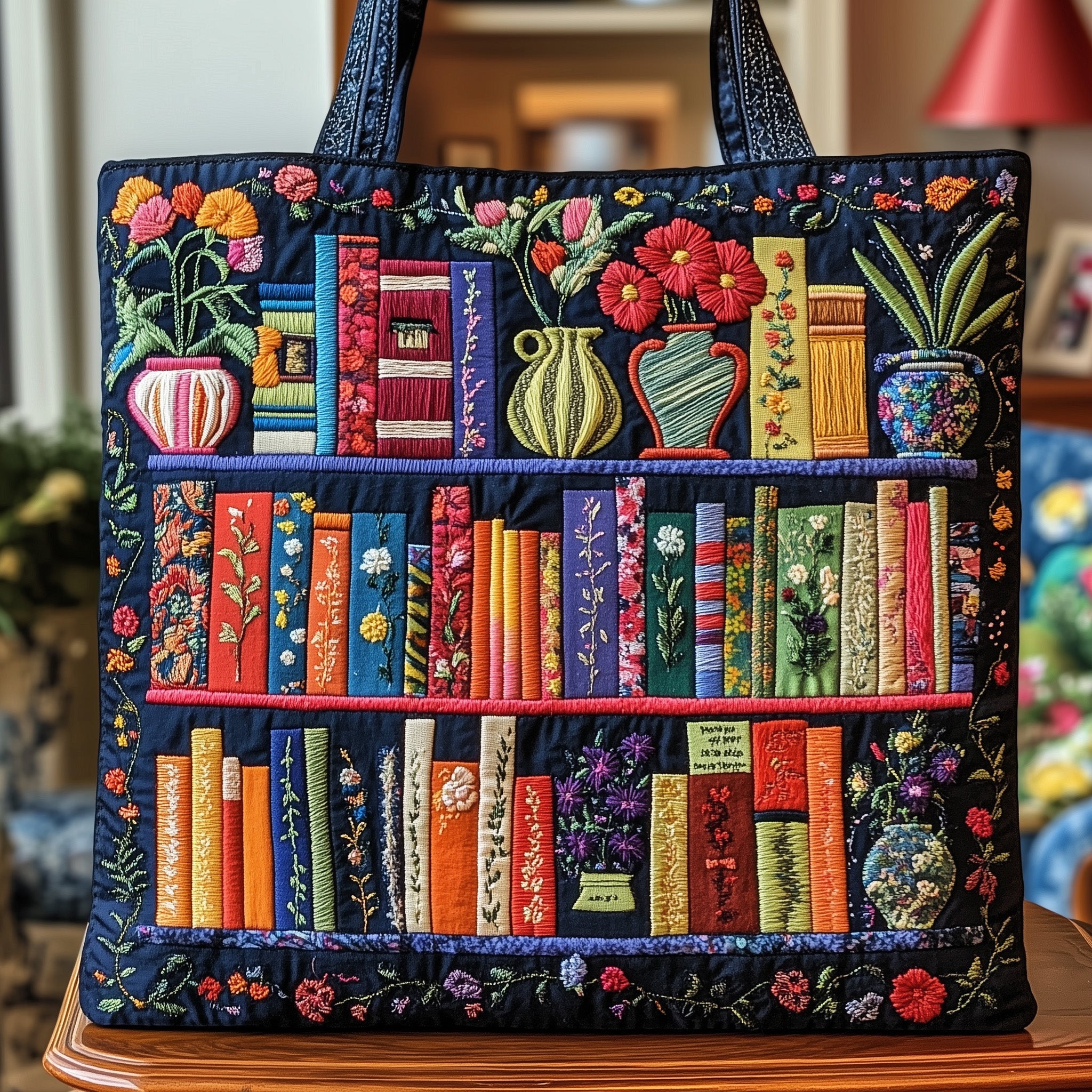 Bookish Quilted Tote Bag GFTOTP8843 - Giftroza