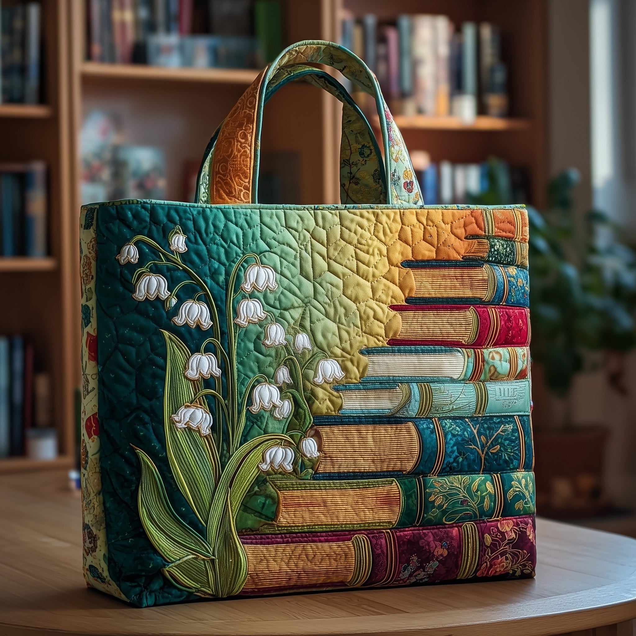 Lily Of The Valley Quilted Tote Bag GFTOMA1928 - Giftroza