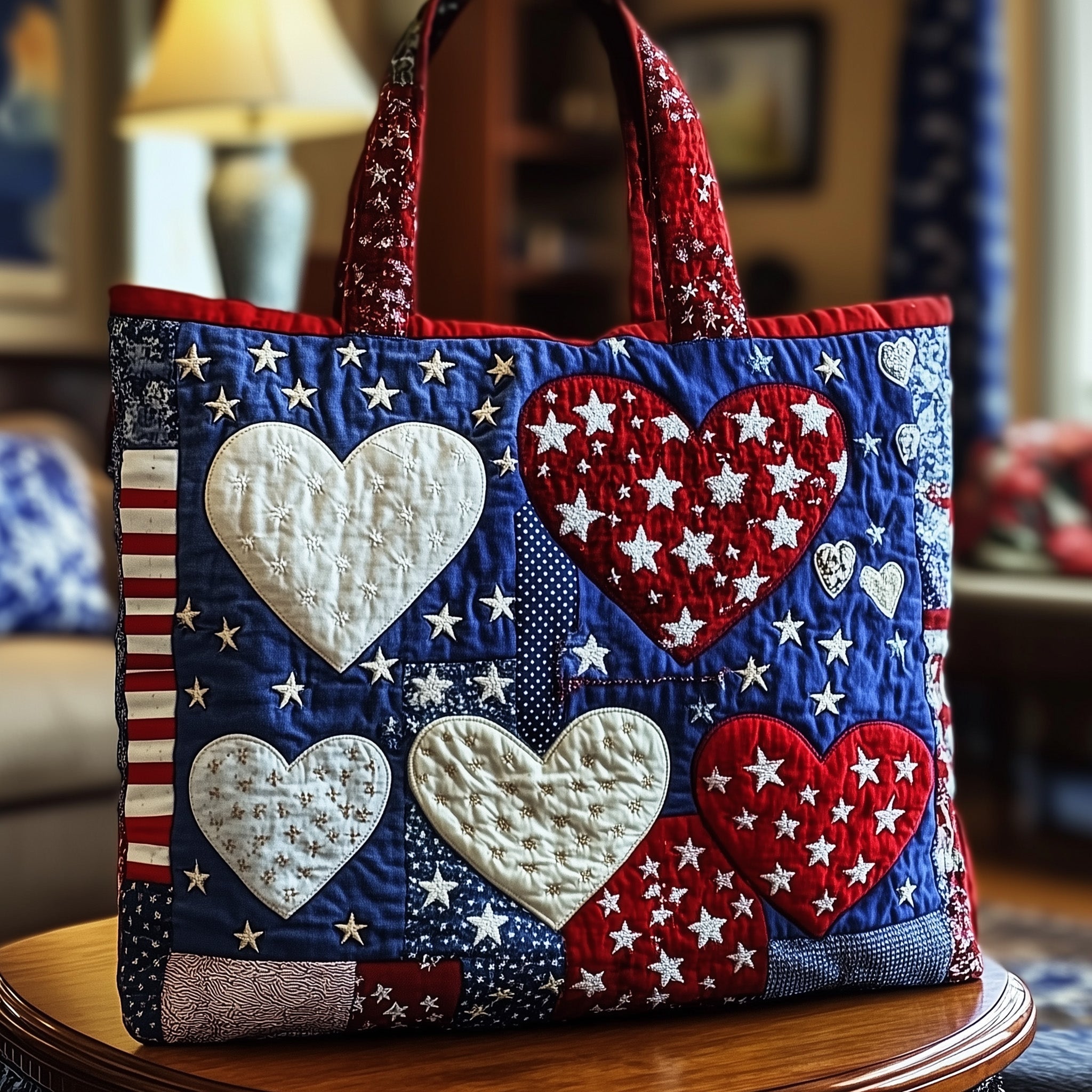 Heart of Freedom Quilted Tote Bag GFTOTP8834 - Giftroza