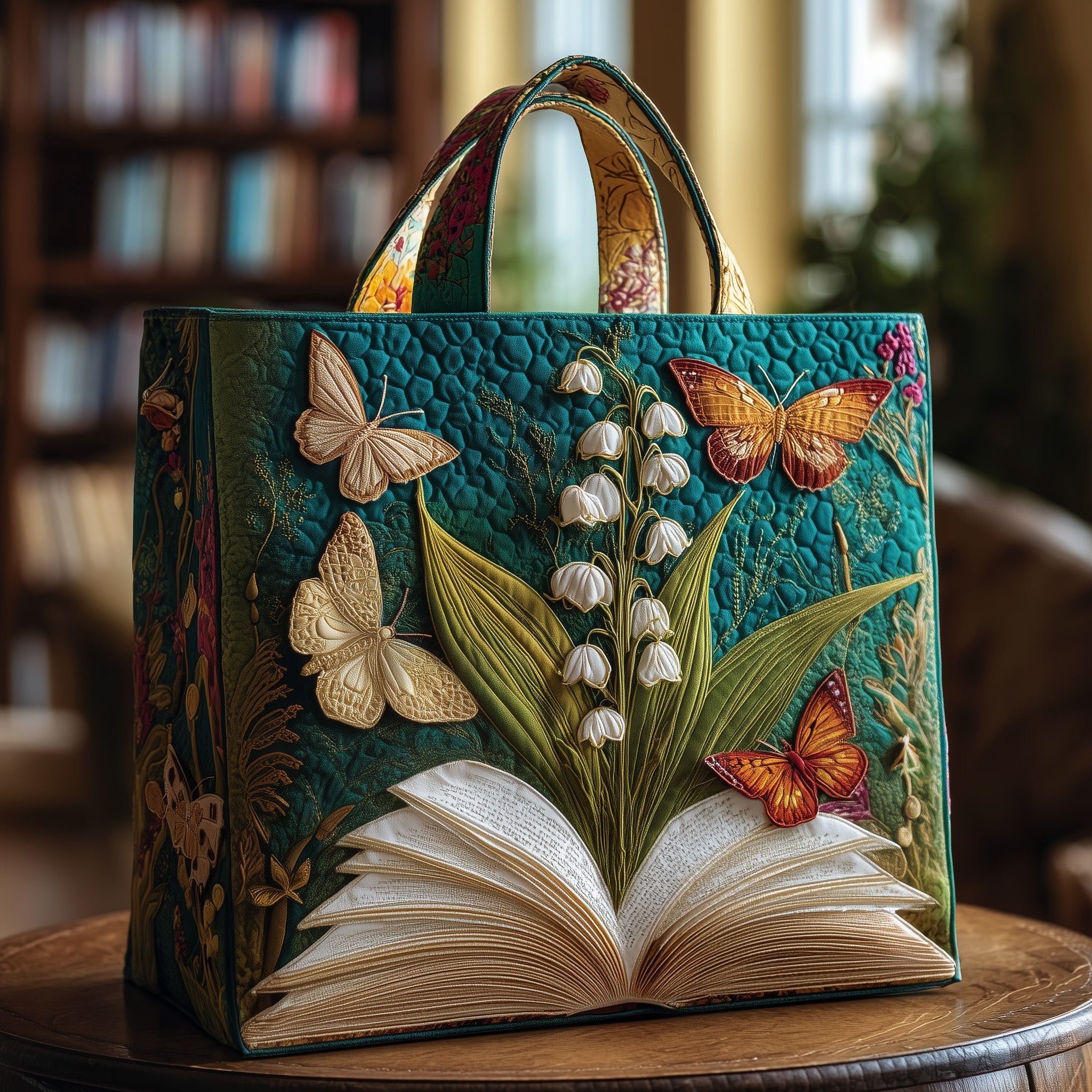 Lily Of The Valley Quilted Tote Bag GFTOMA1925 - Giftroza